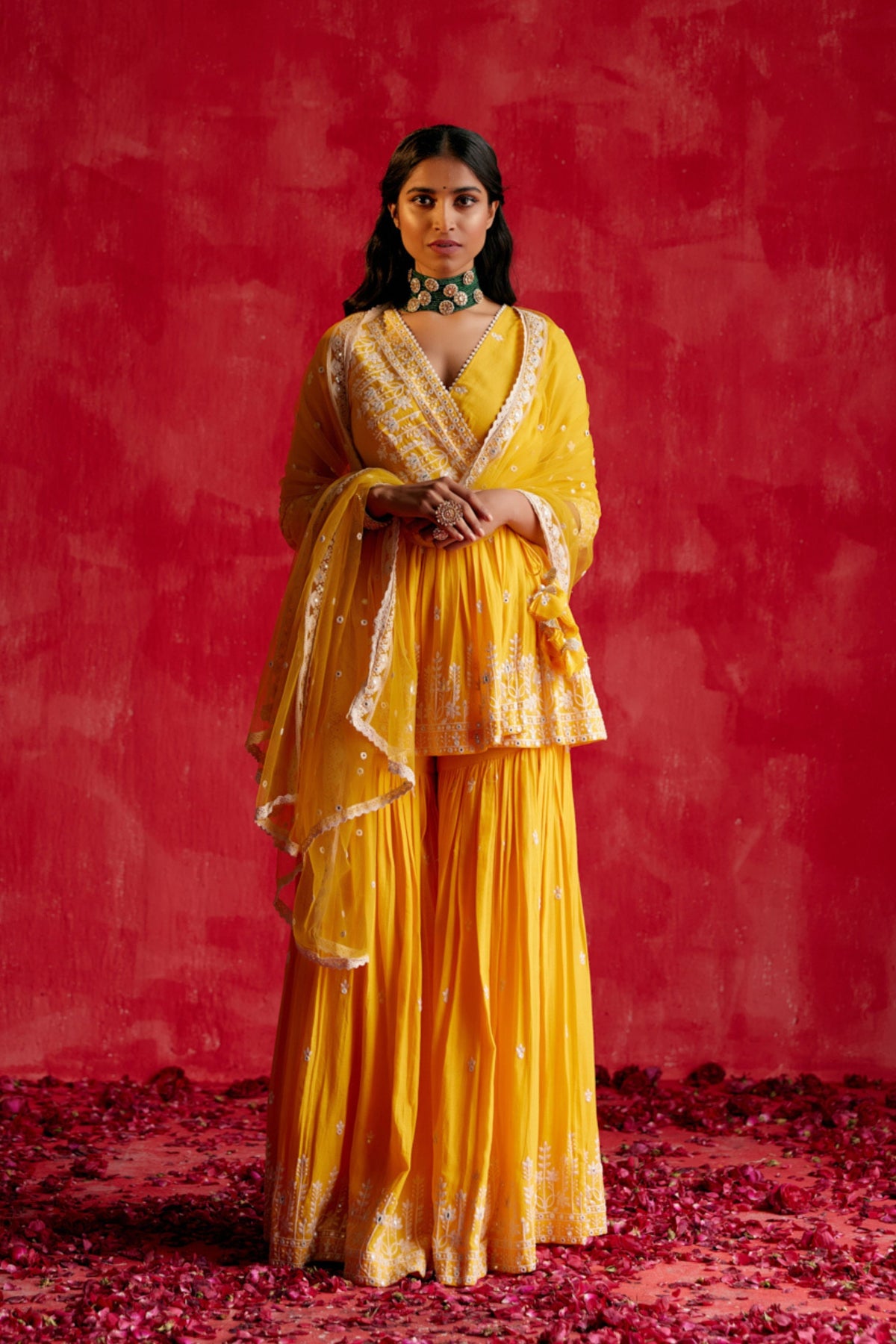Mango Lotus Sharara Set