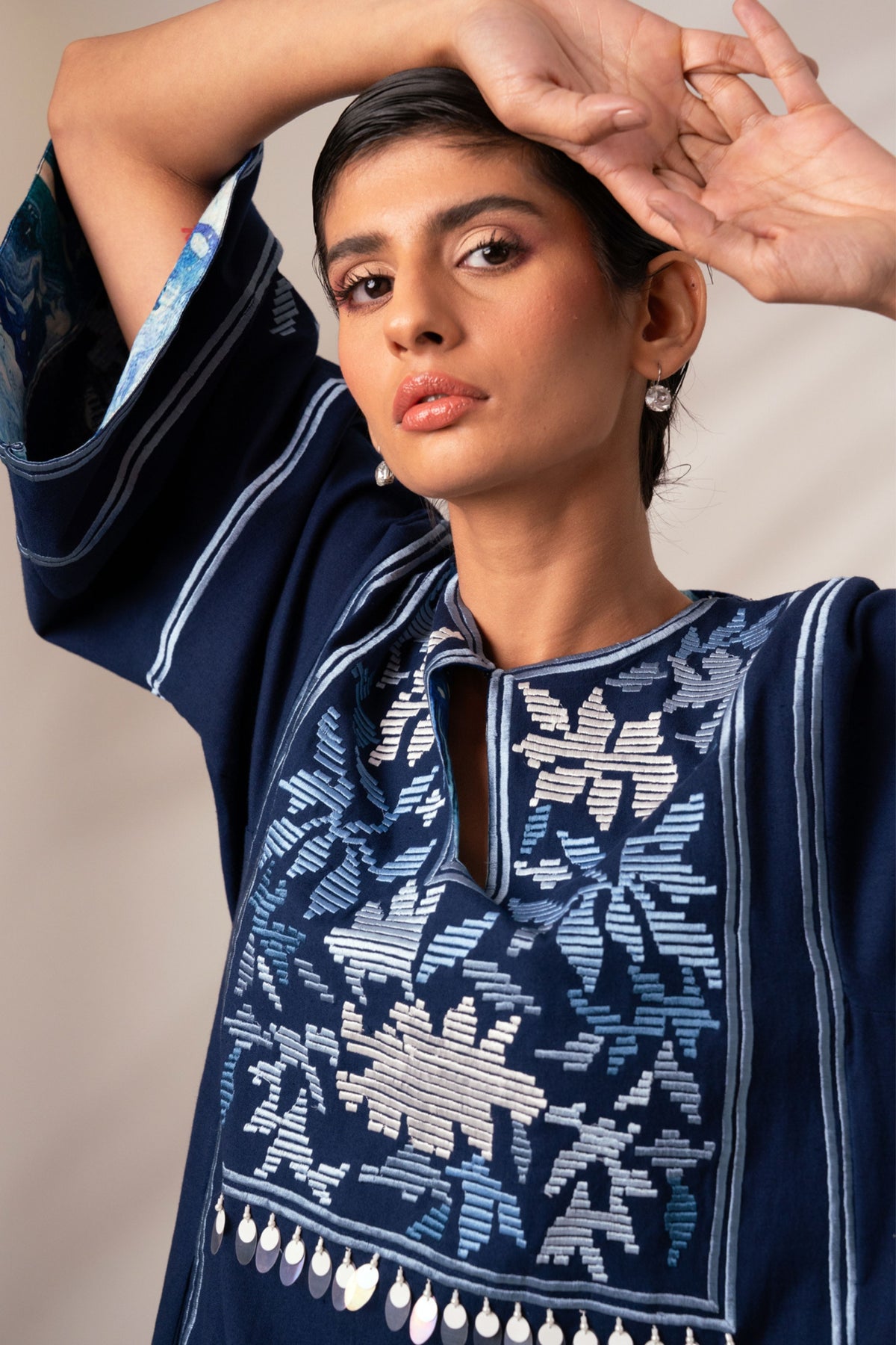 Marlin Indigo Modest Midi Dress