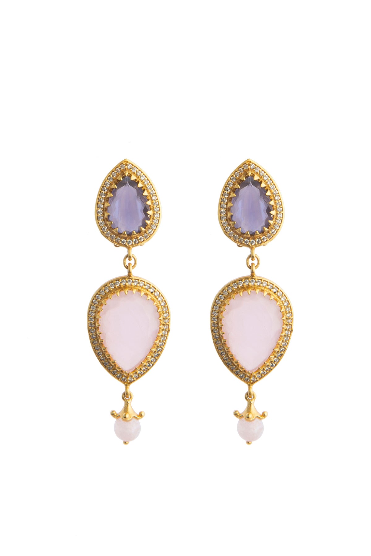 Wild Lavender Earrings With Crystals