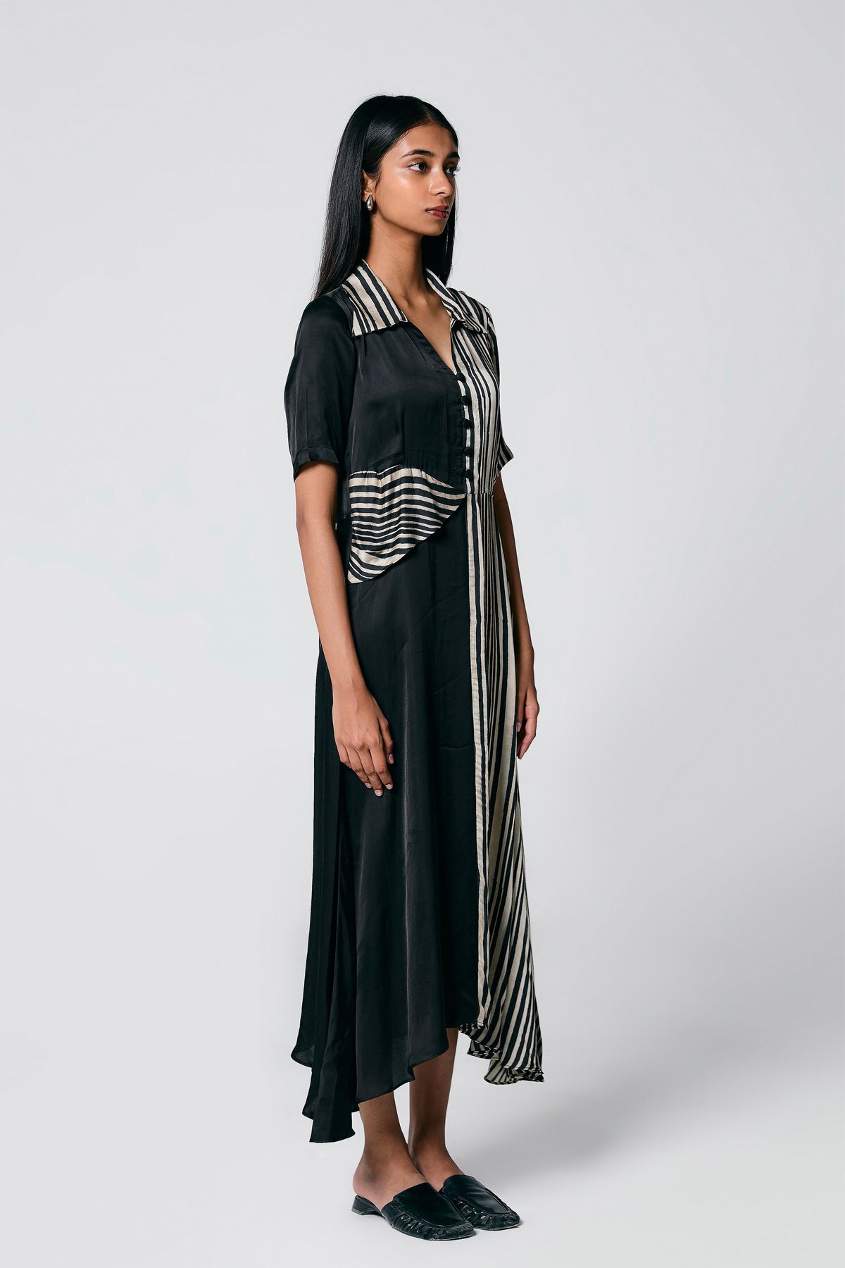 Asymmetric Panel Ajrakh Dress