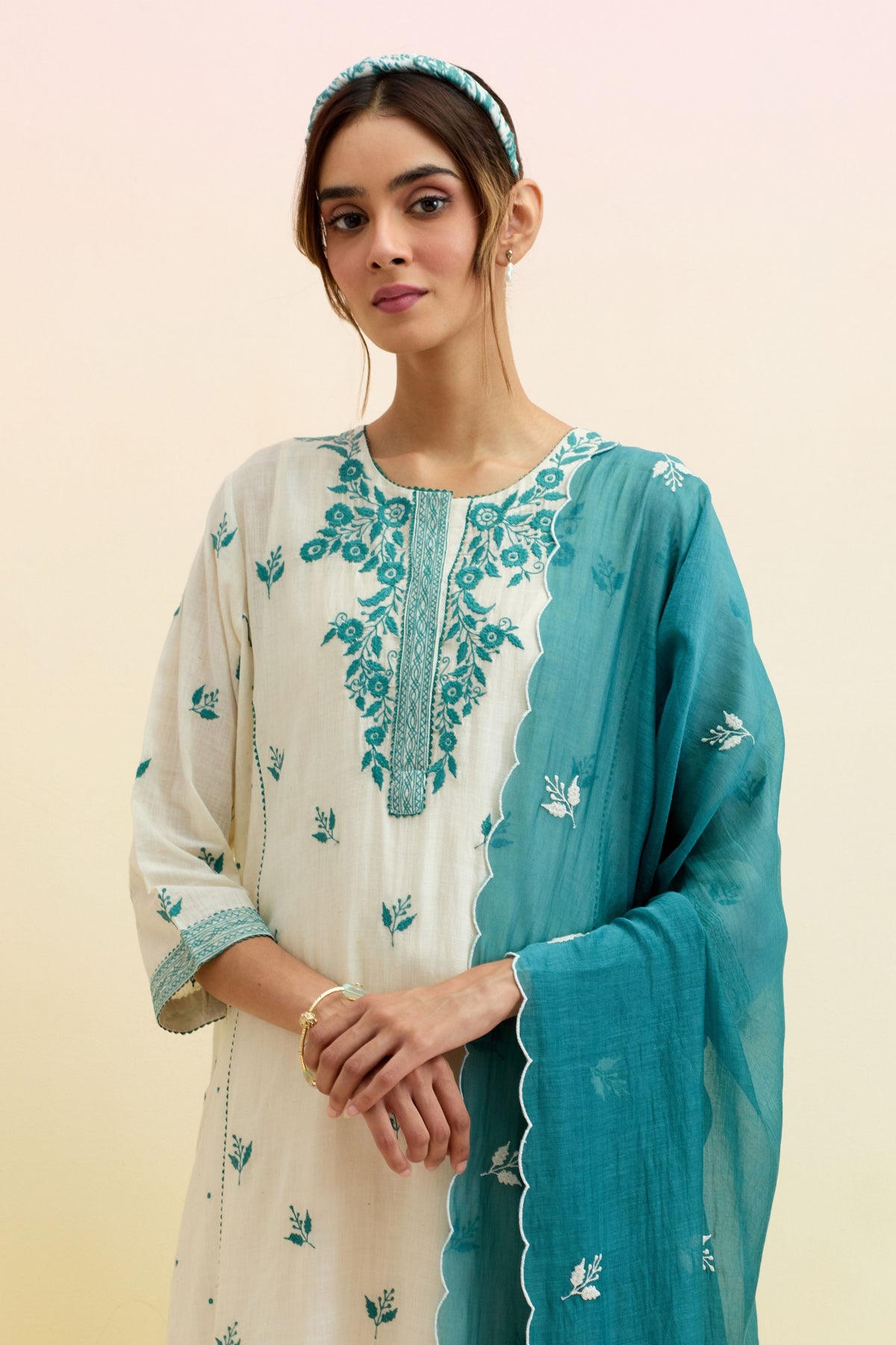Ivory Kalidar Kurta Set