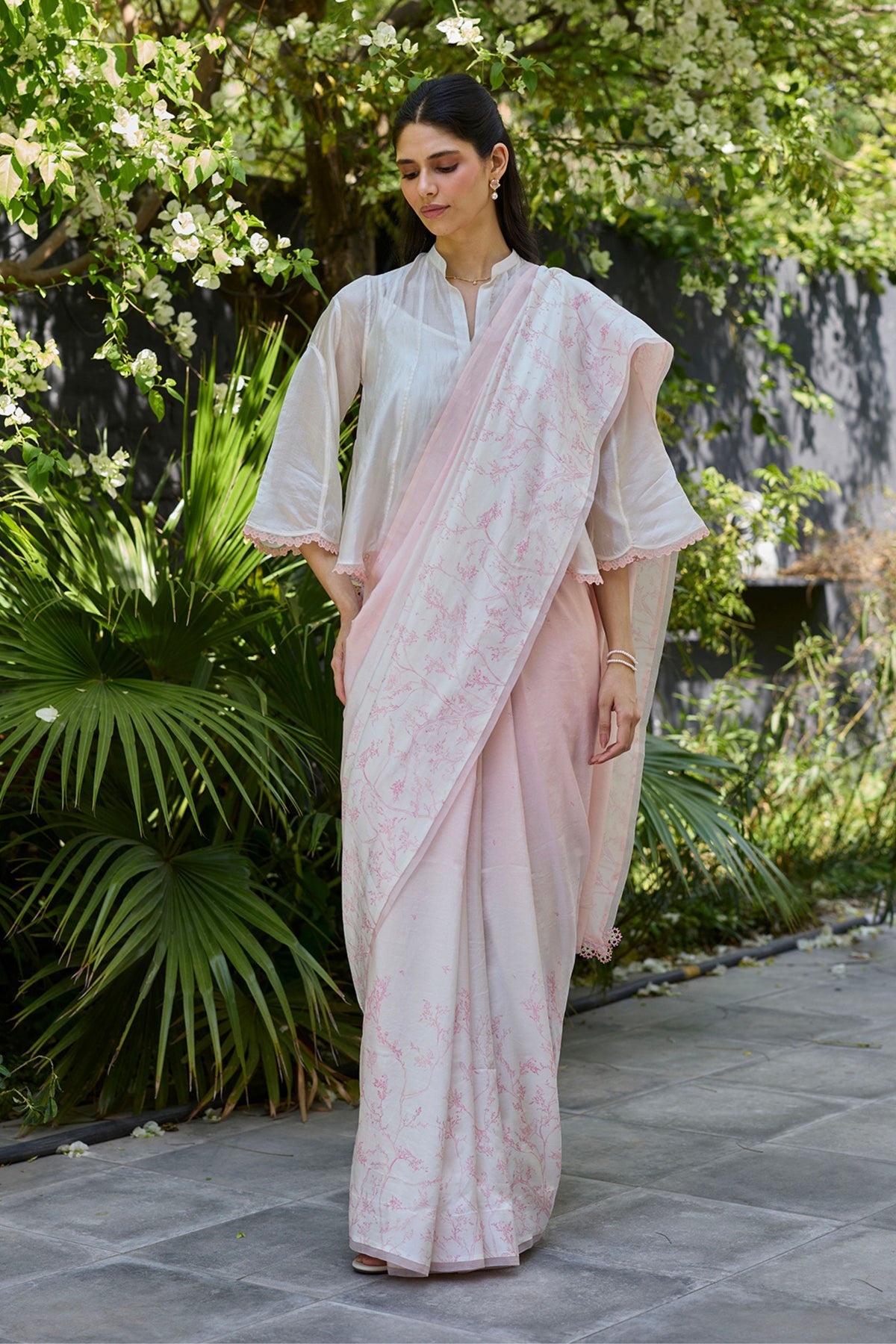 Once-upon-a-garden Pink Saree