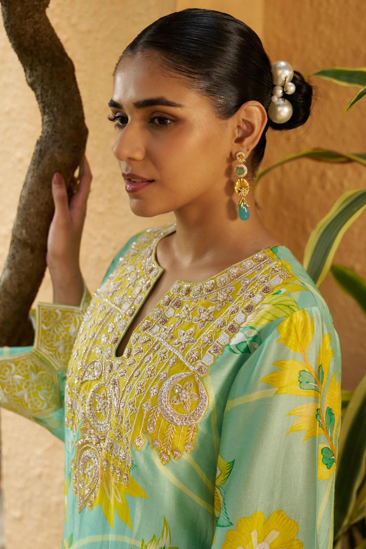 Azure Kaftan Set