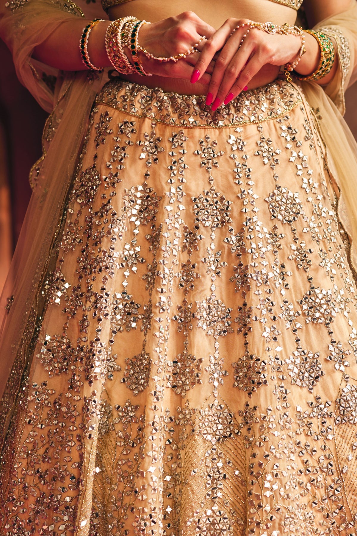 Gold Organza Lehenga Set