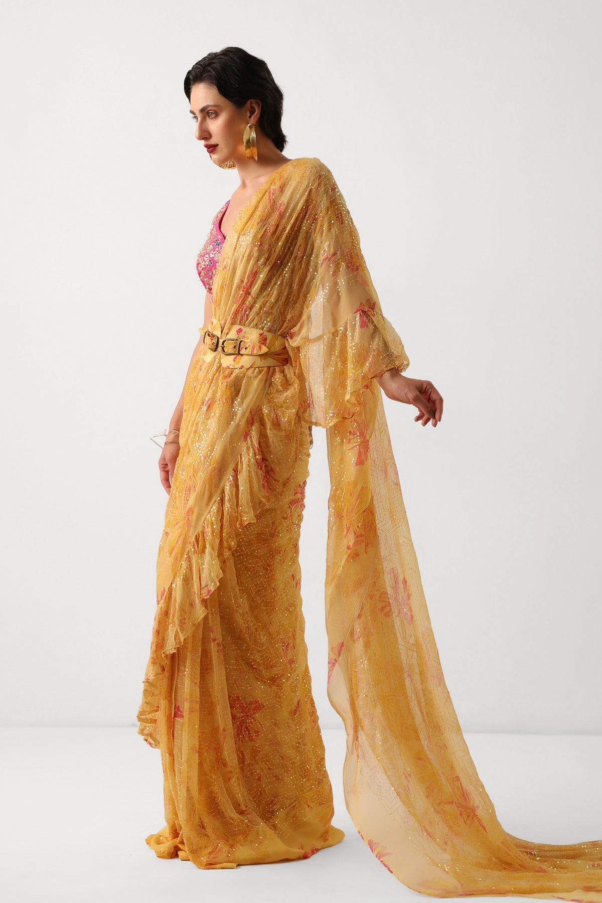 Alipore Jhilmil Saree Set