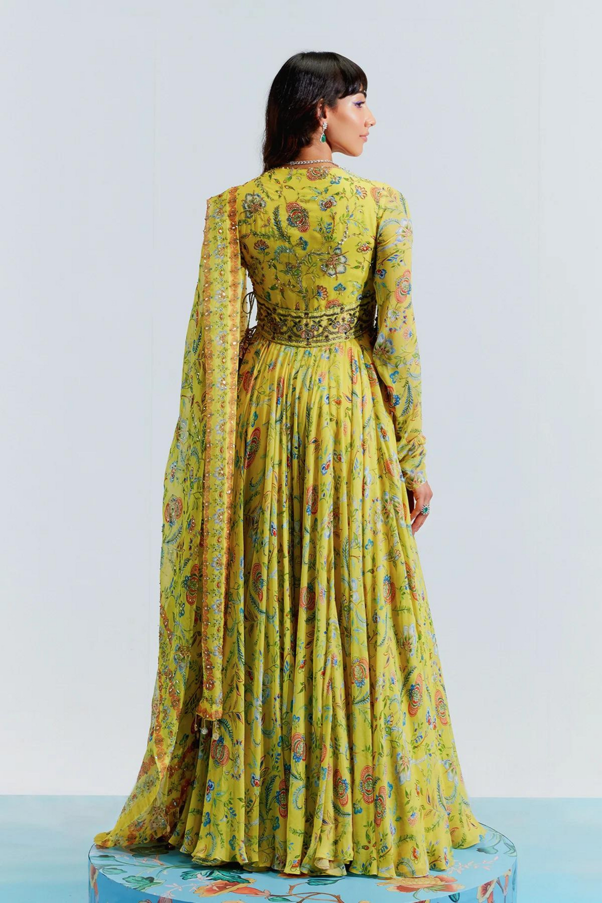 Haina Yellow Embroidered Anarkali Set