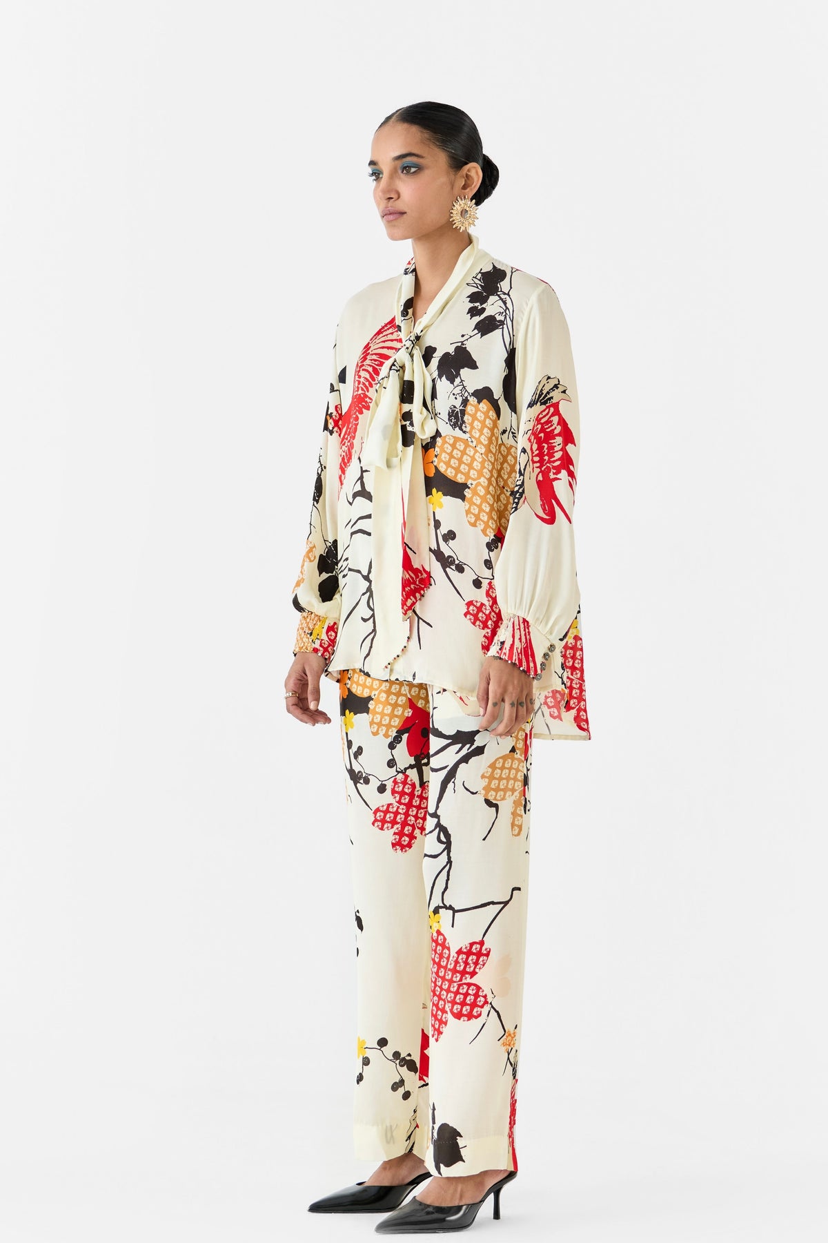 Red Crane Shirt and Pants
