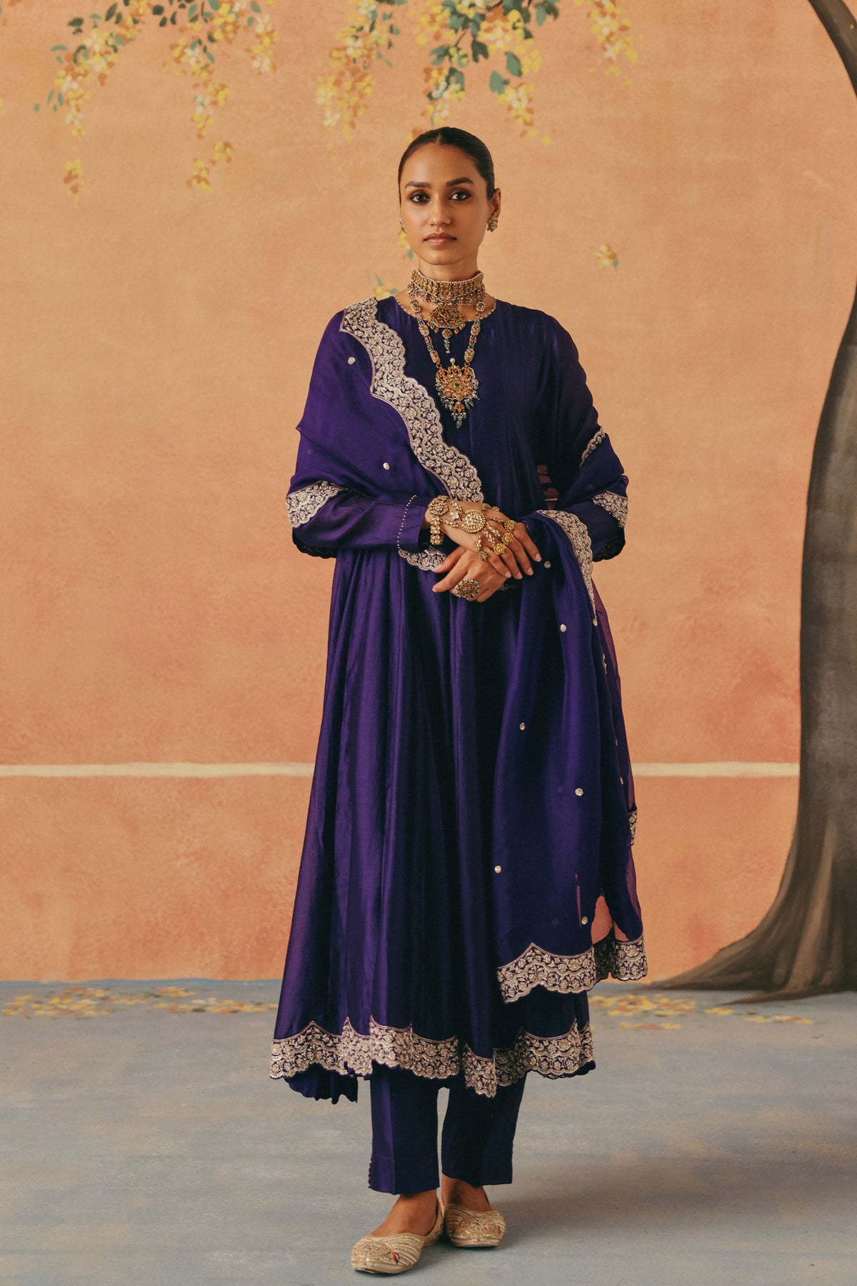Purple Jhoom Anarkali Set