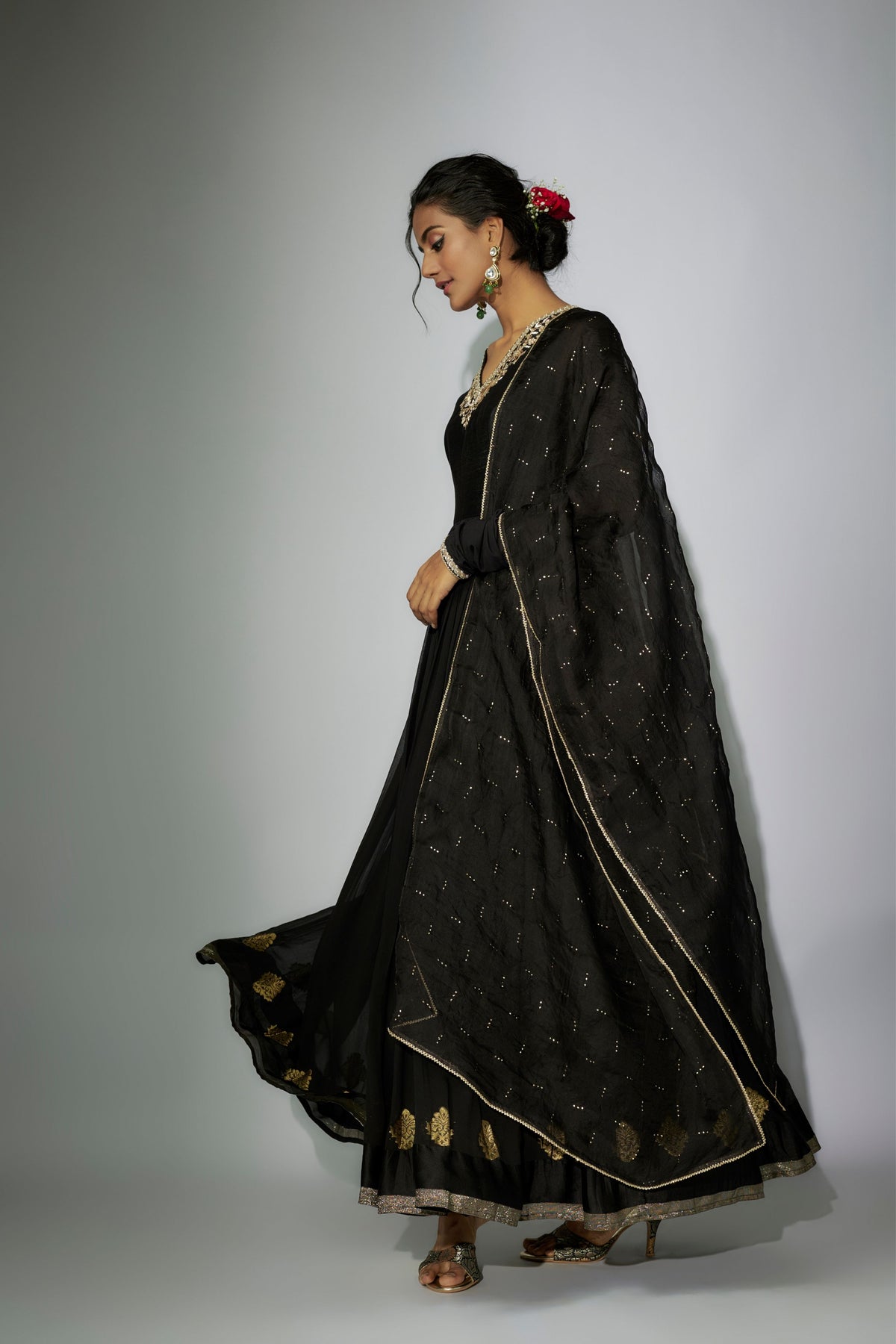 Black Anarkali Set