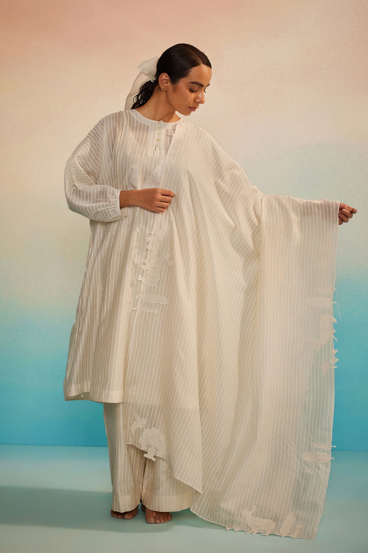 Kofu Chanderi Appliqué Dupatta