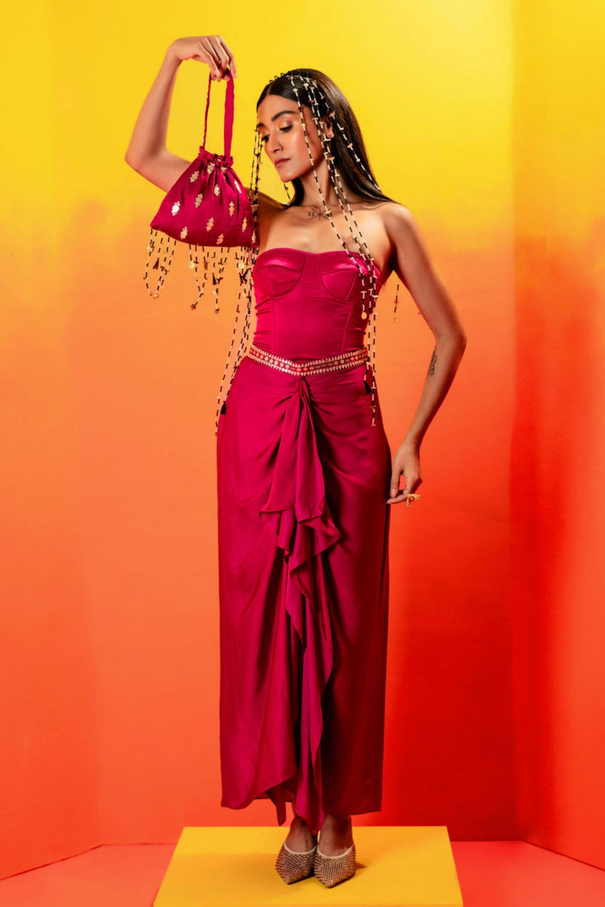 Tara Pink Skirt set