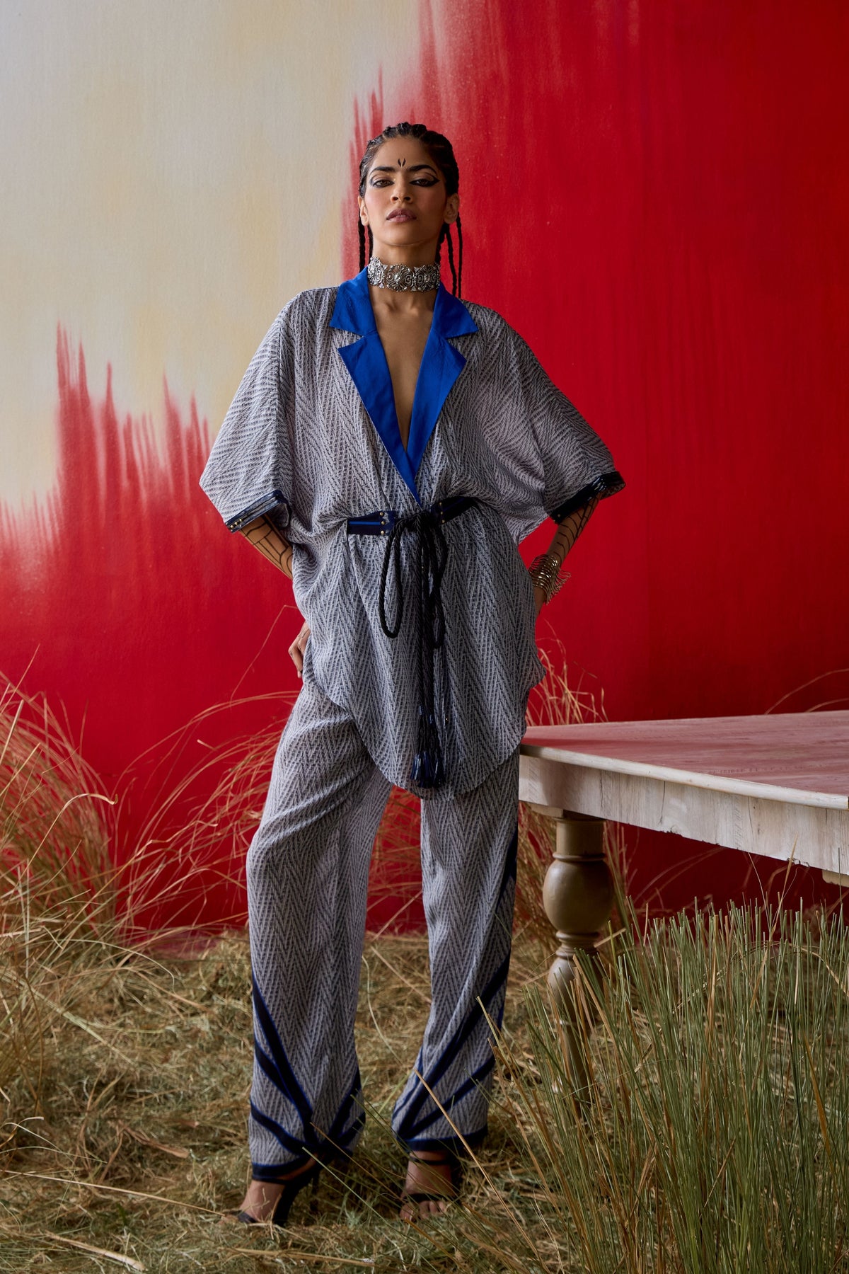 Matted Shawl Collar Cover Up