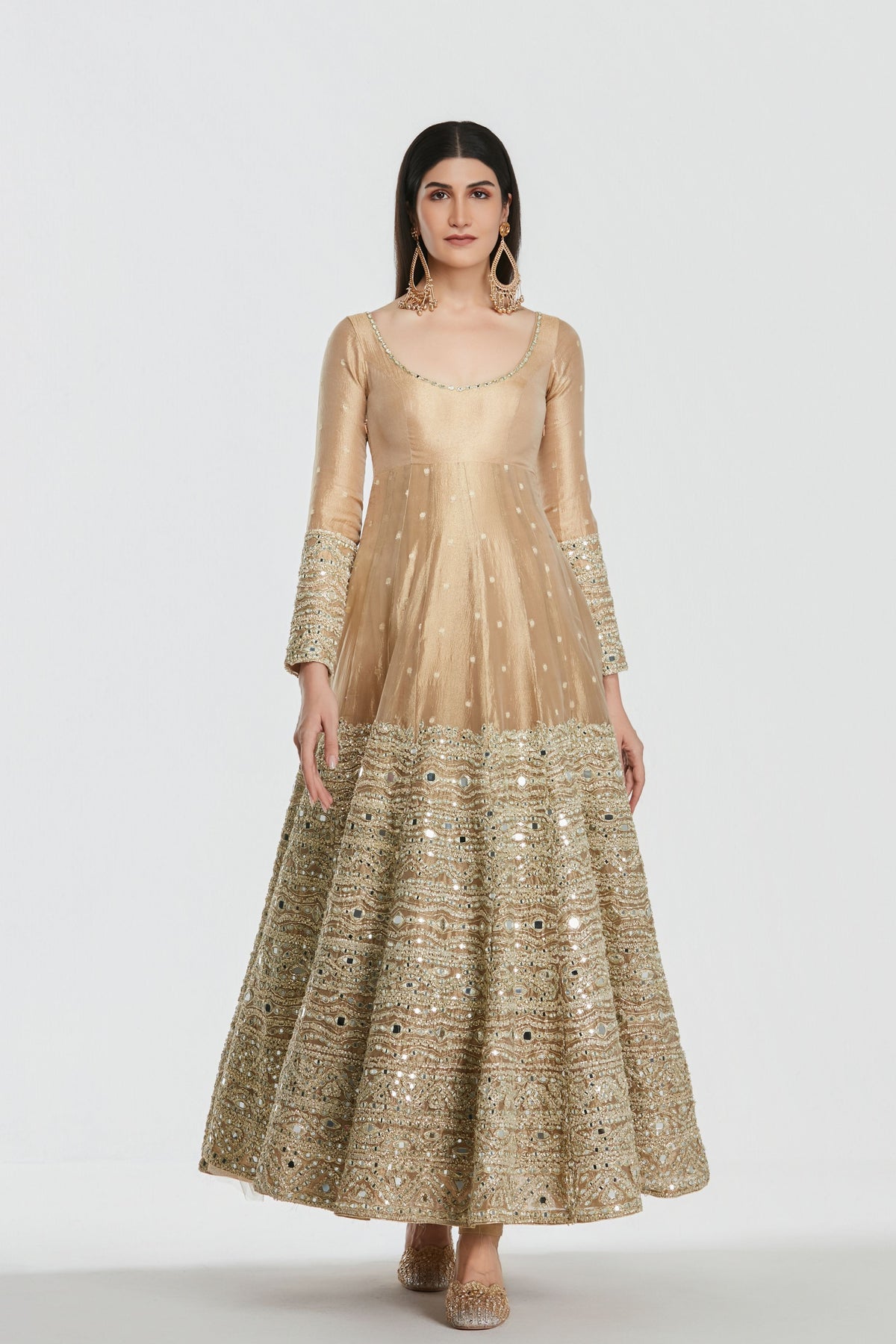 Royal Gold Anarkali Set