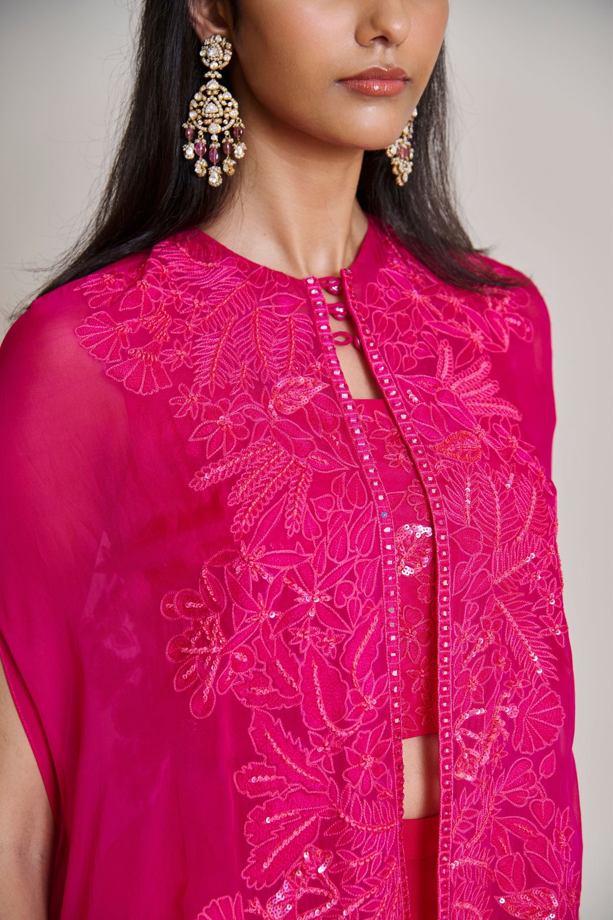 Aurea Fuchsia Wildflower Cape Set