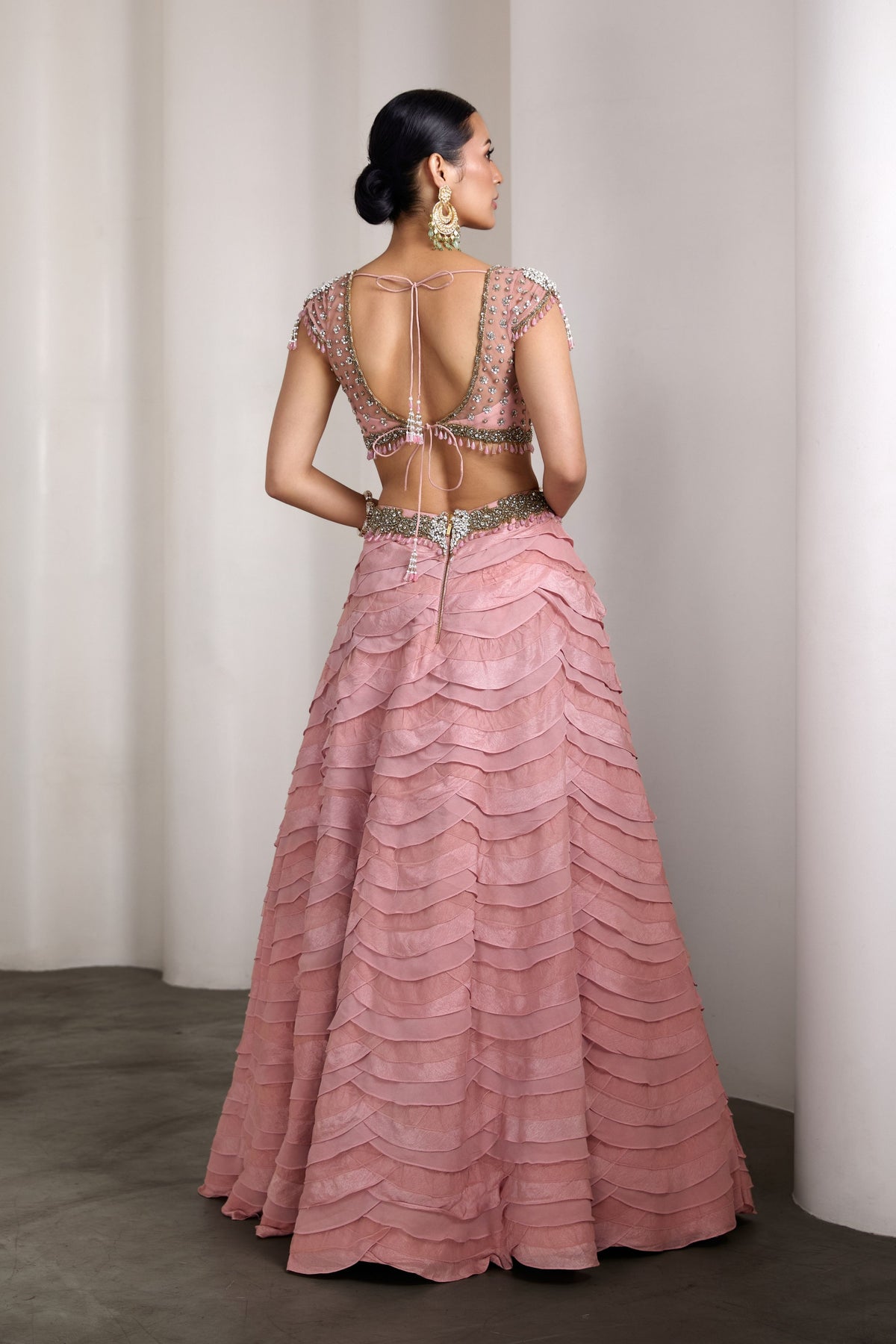 Pink Ruffle Lehenga Set