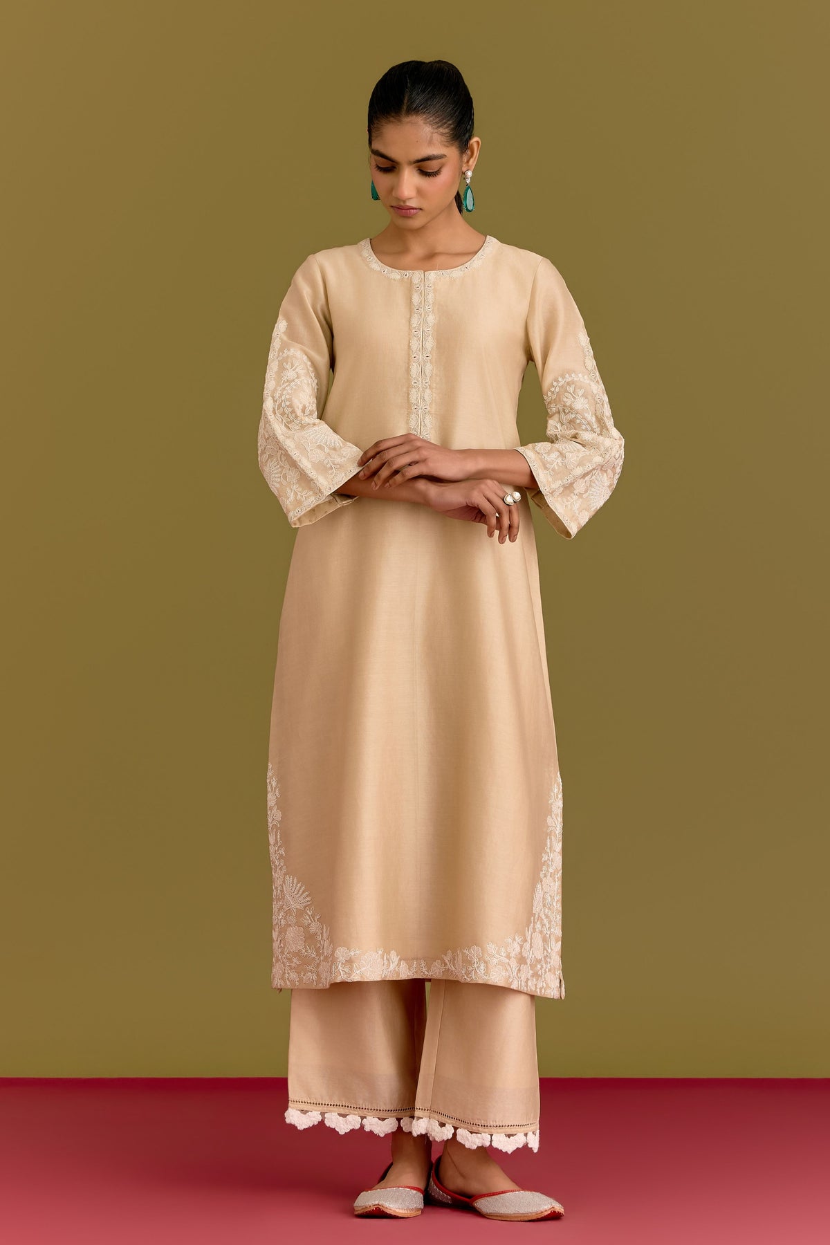 Beige Dori Kurta Set
