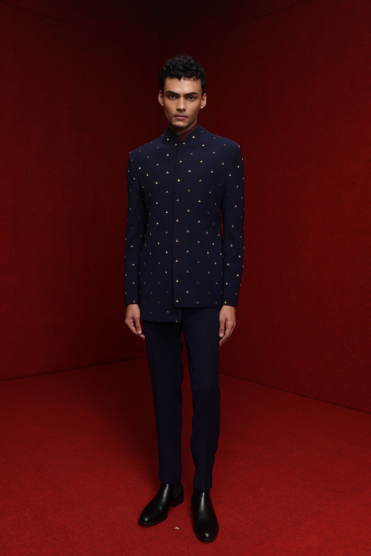 Navy Blue Bandhgala Kurta Set