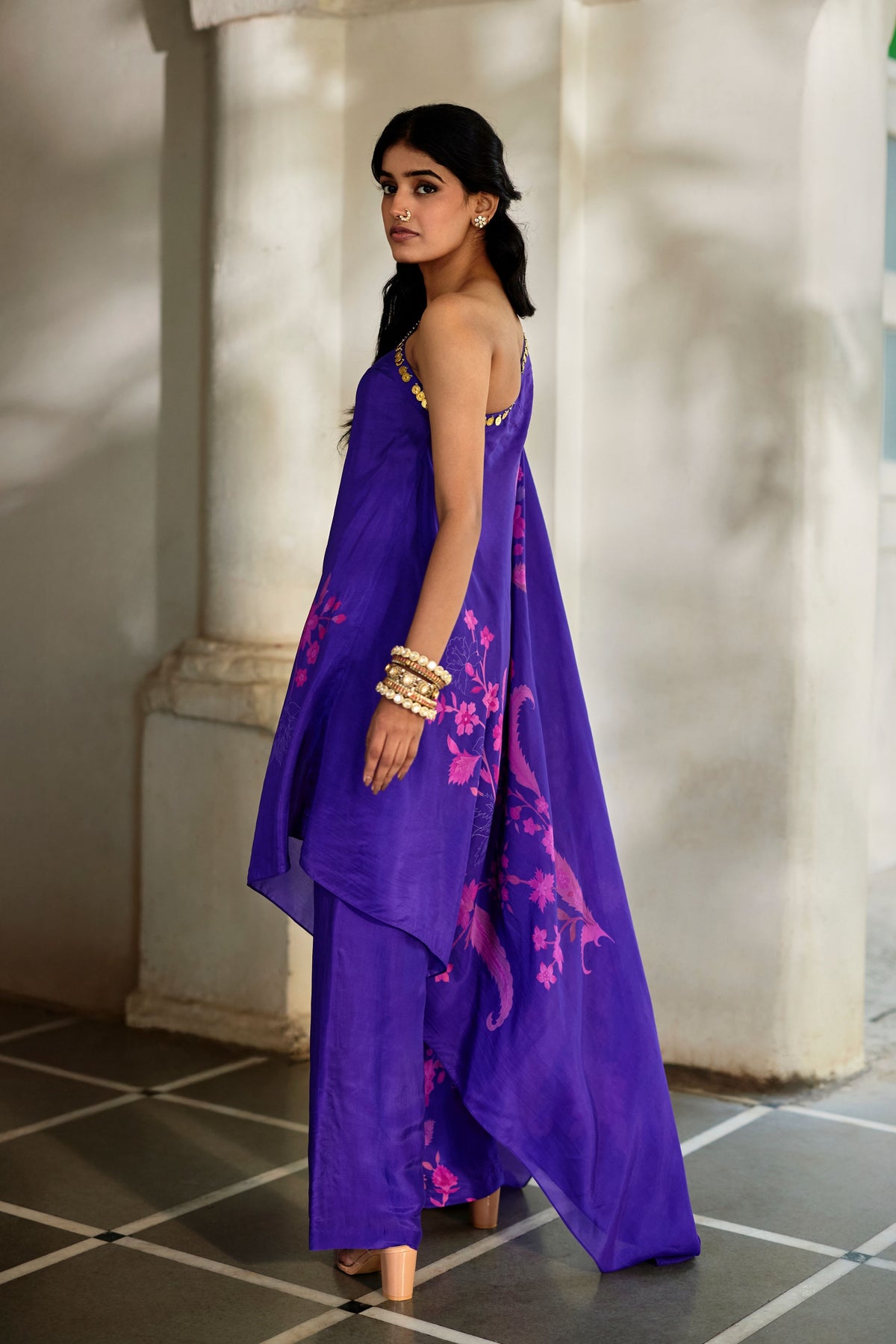 Calla Cape Dress Set - Grape