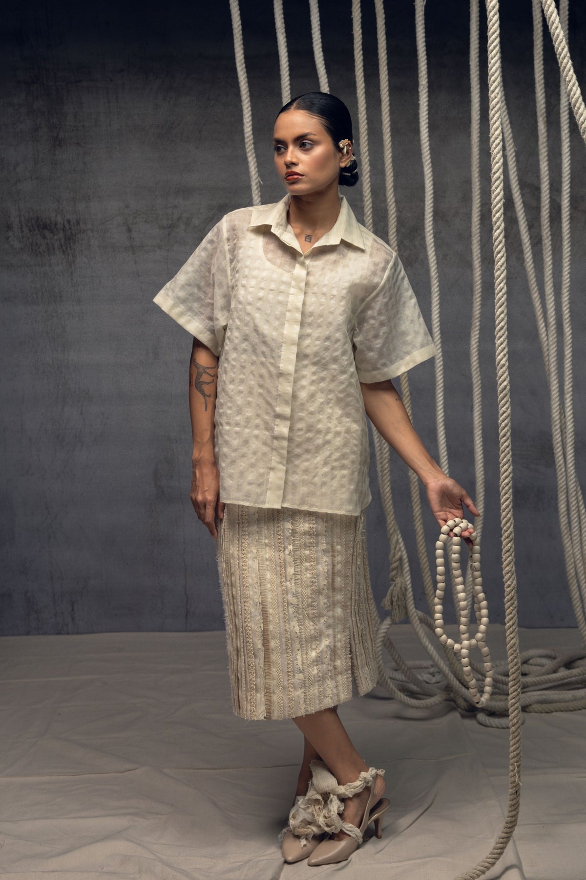 Ivory Fringing Skirt