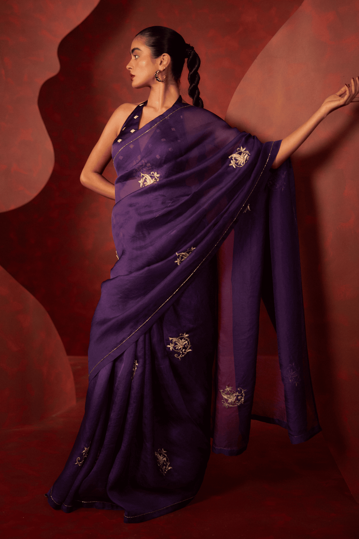 Midnight Kiss Saree in Purple