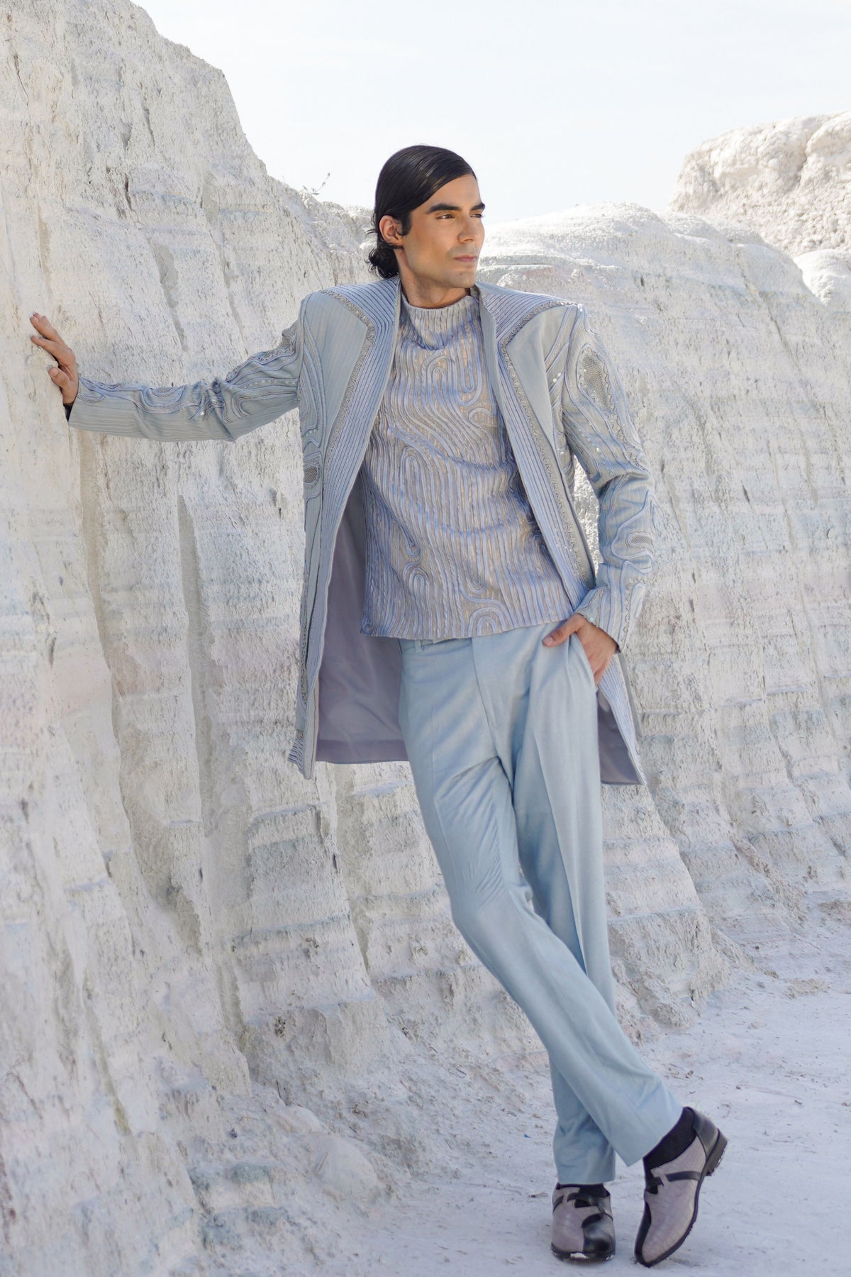 Powder Blue Jacket Set