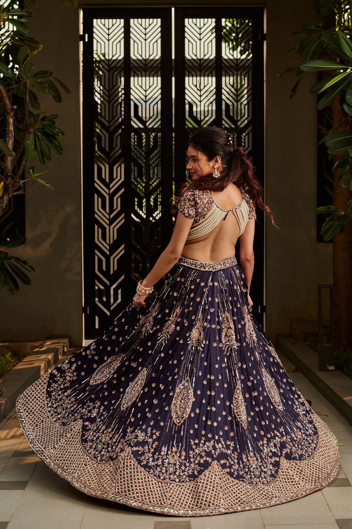 Deep Midnight Blue Lehenga Set
