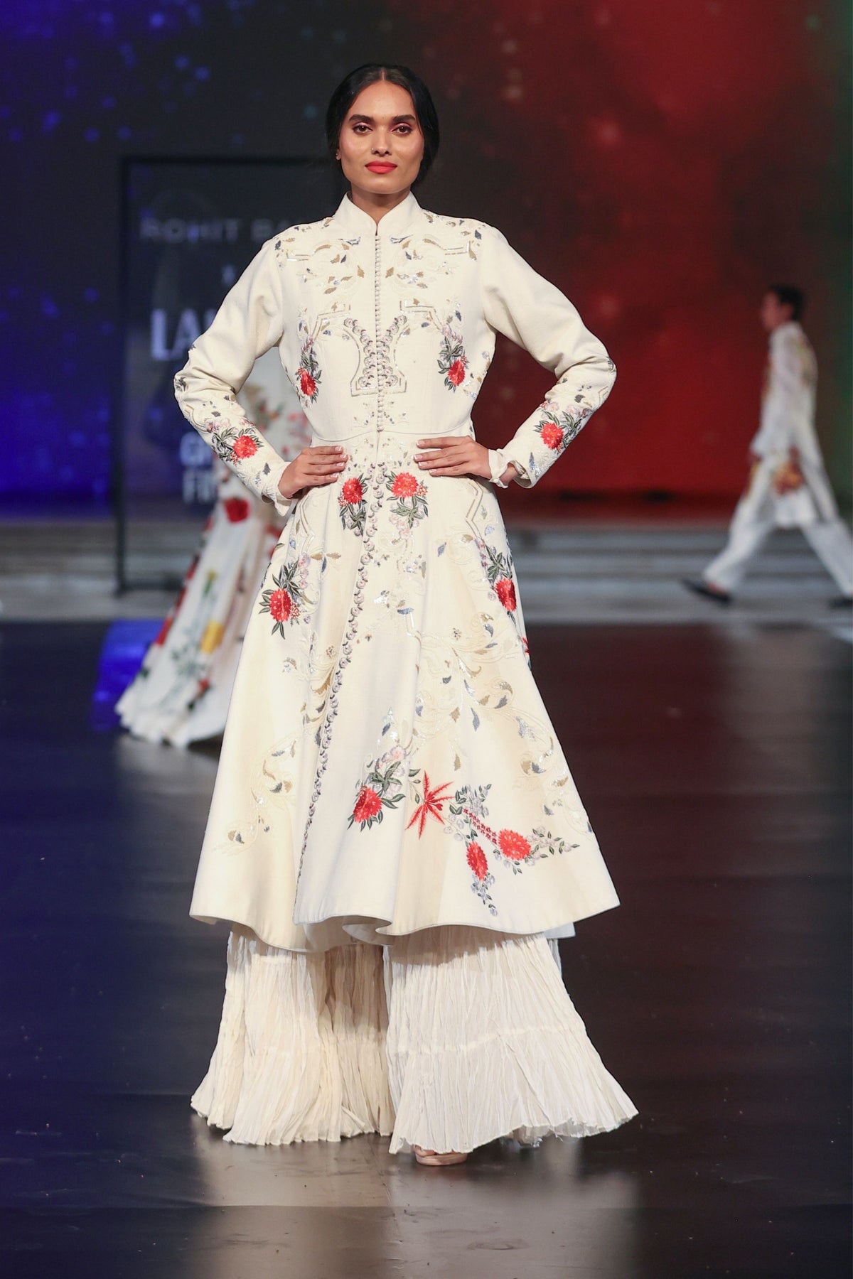 Ivory Matka Silk Long Jacket