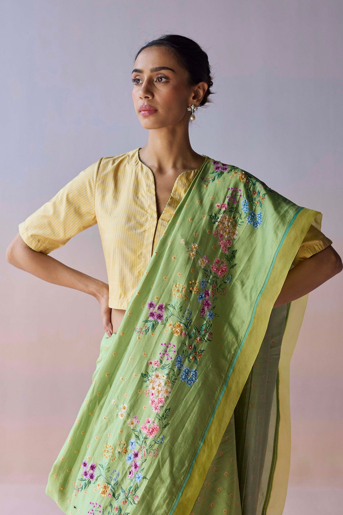 Morning Whisper Green Saree