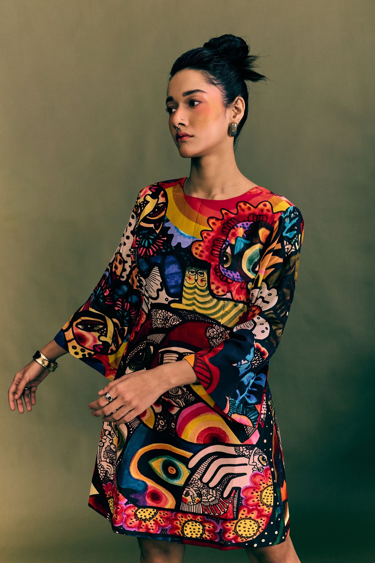 Moshpit Printed A-Line Dress
