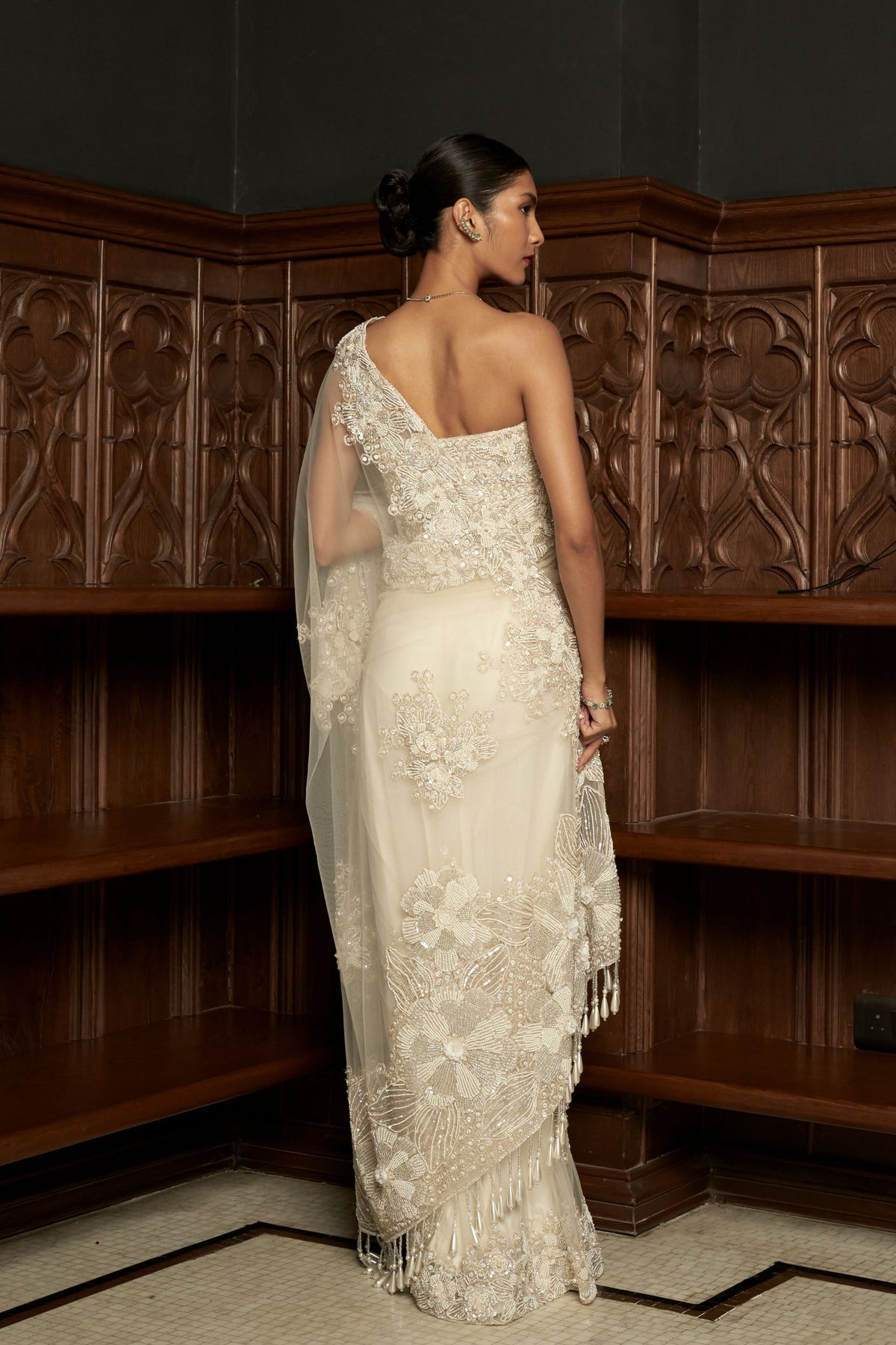 Ivory Corset Saree Set