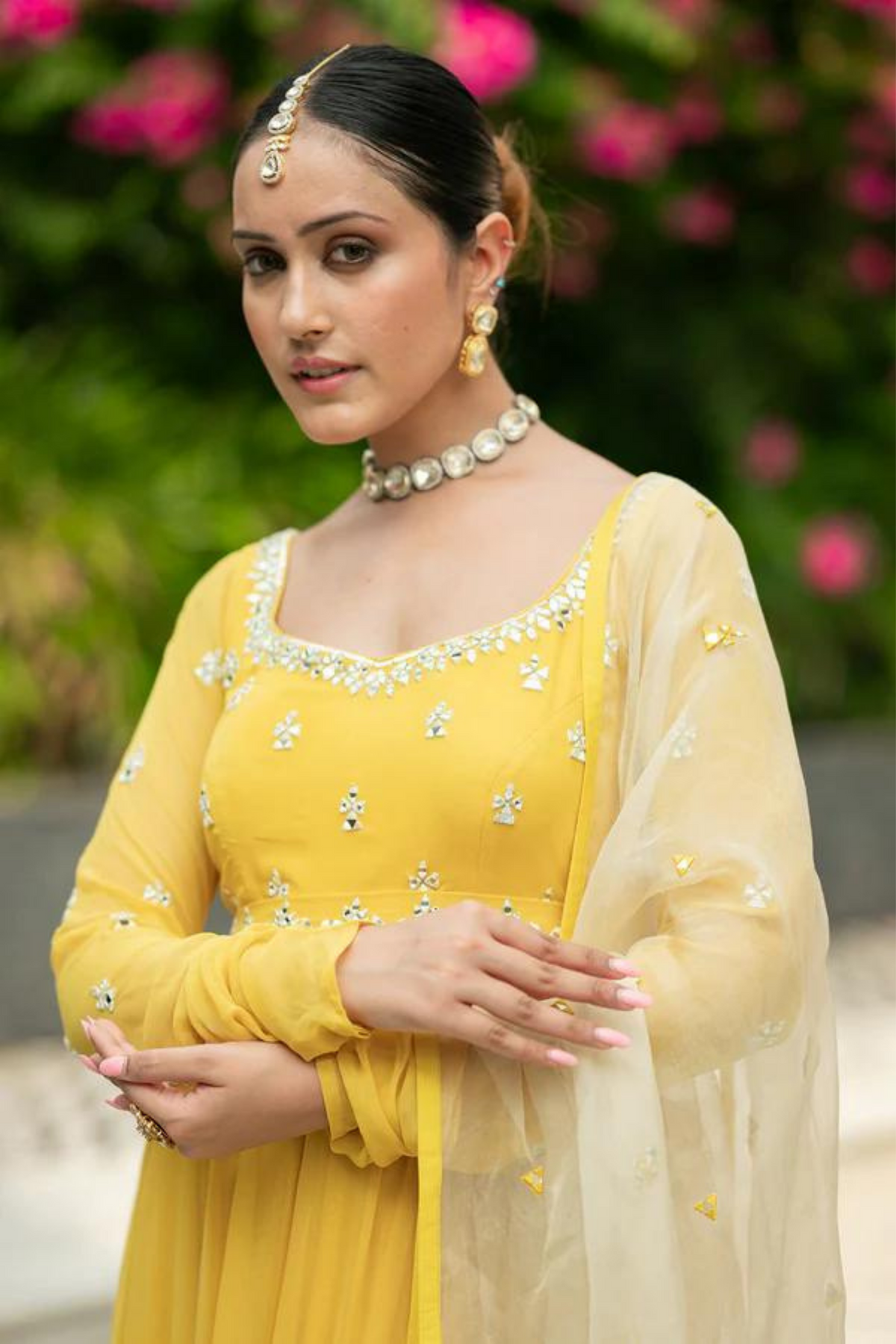 Yellow Anarkali Set