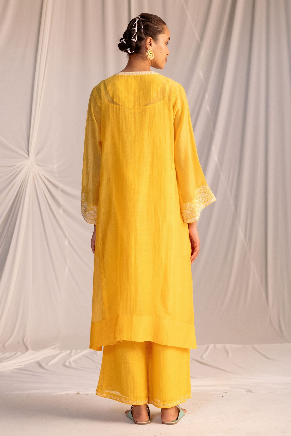 Mango Embroidered Tunic &amp; Trouser Set
