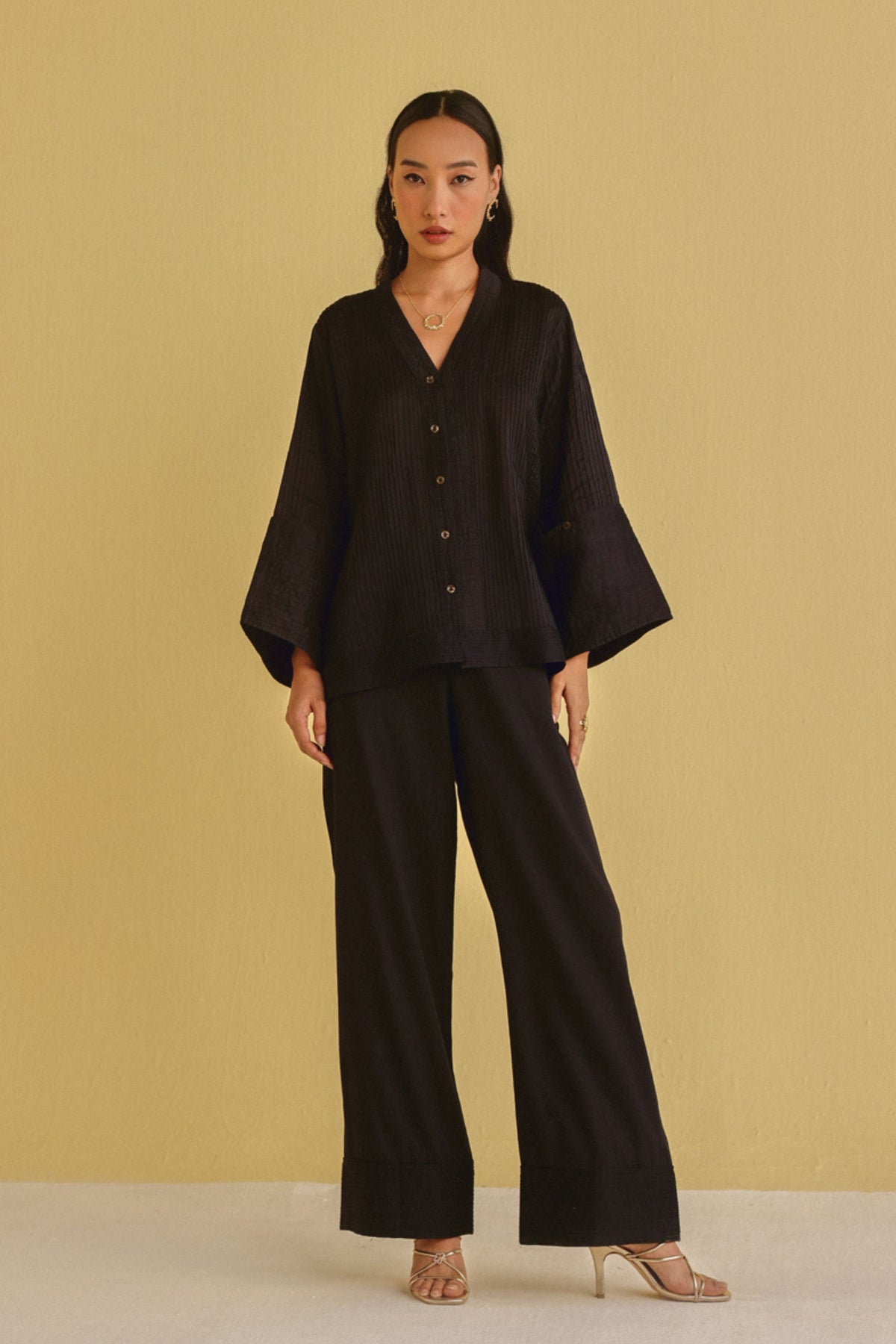 Pintuck Jacket With Palazzos