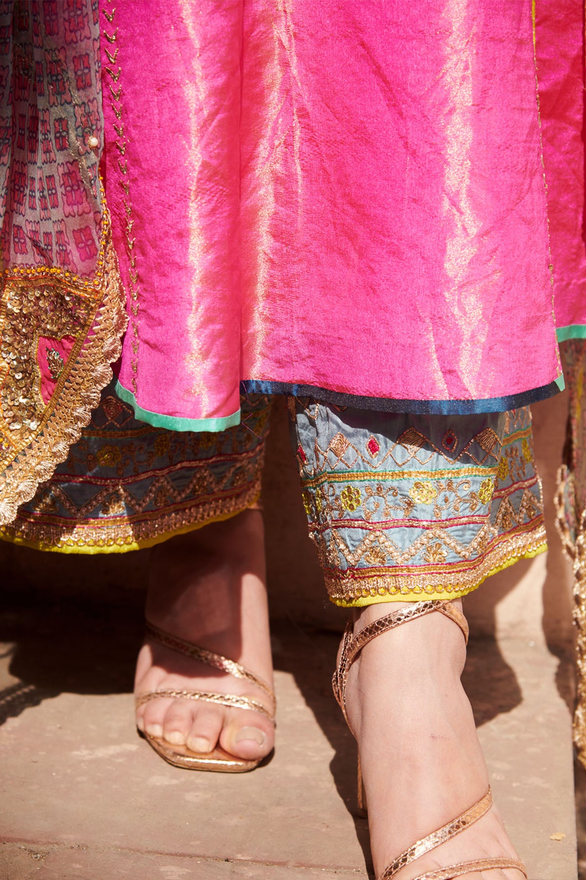 Zahra Hot Pink A- Line Kurta Set