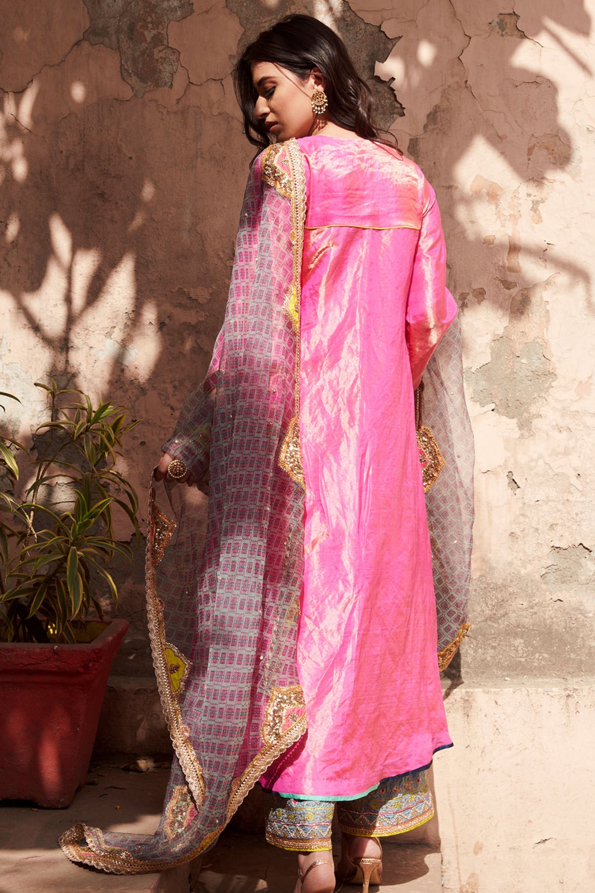 Zahra Hot Pink A- Line Kurta Set