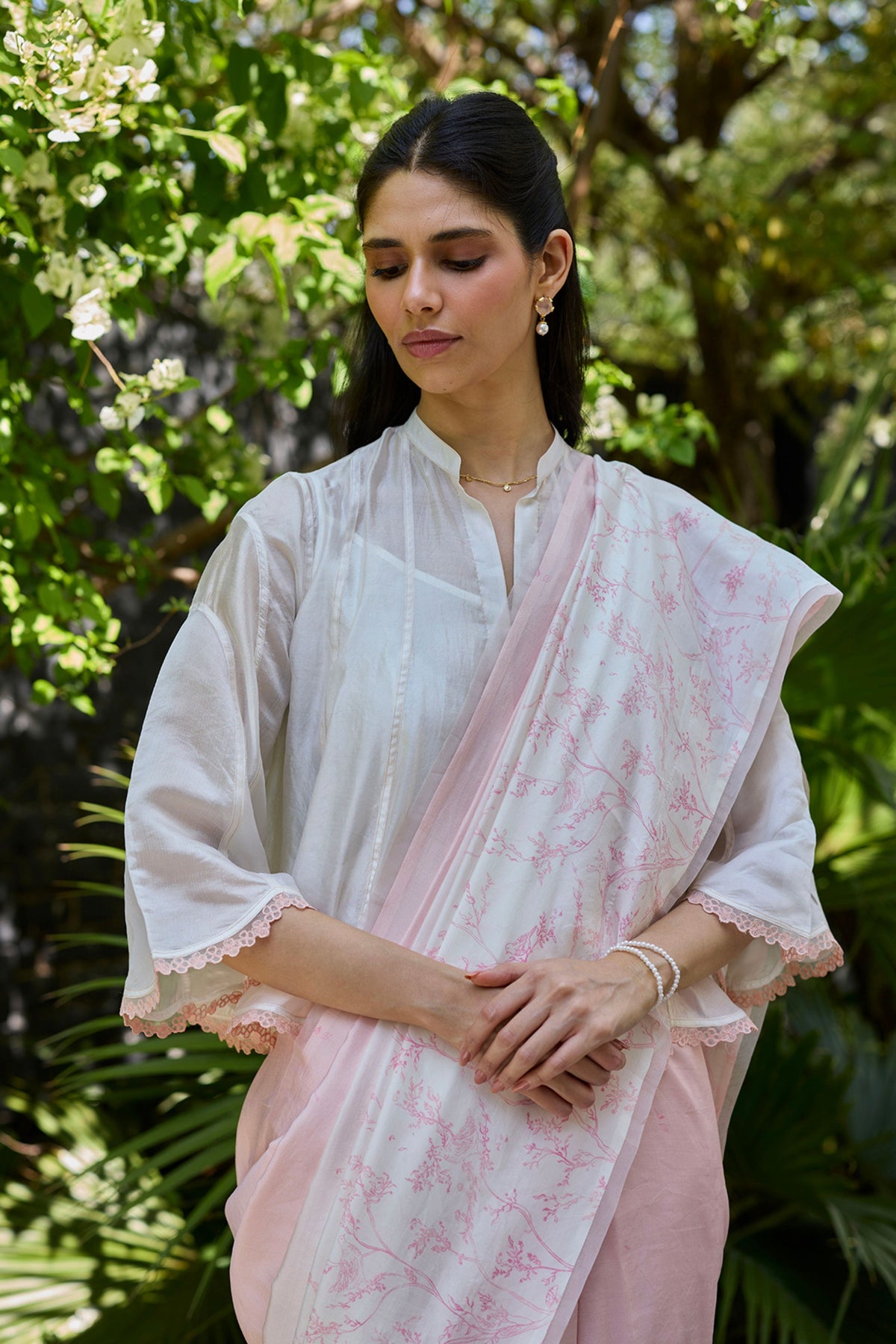 Drifting Clouds Ivory Embroidered Blouse