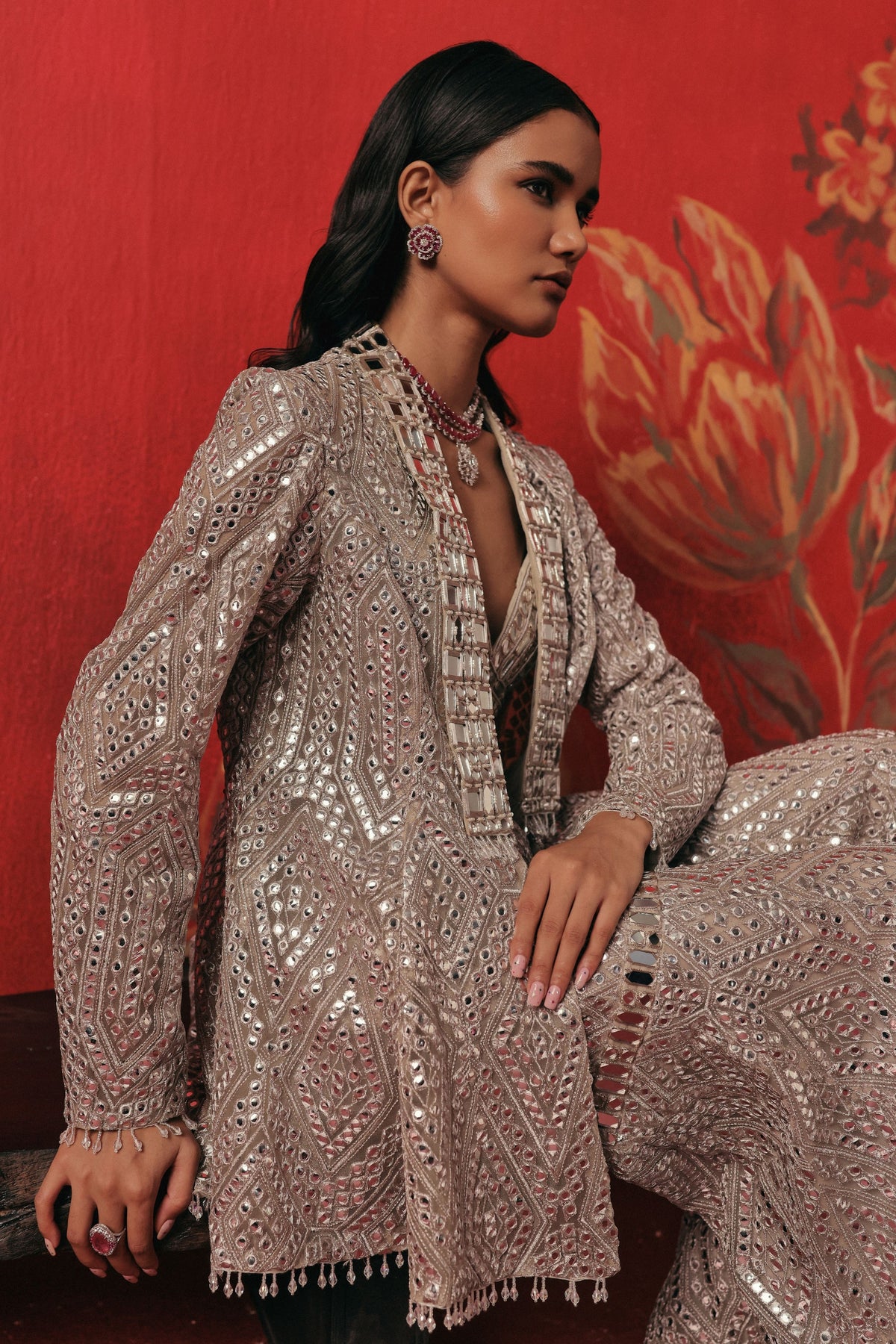 Shawl Collar Jacket Set