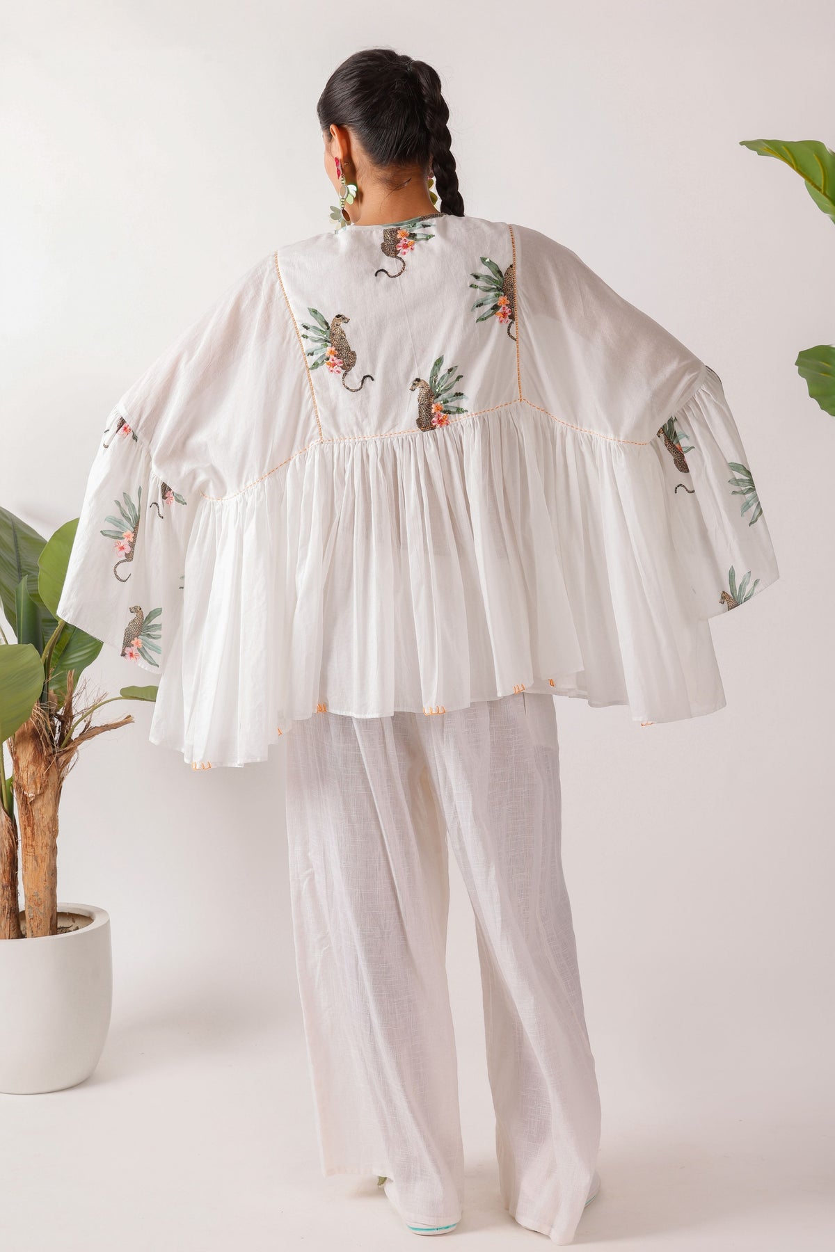 Hand Embroidered Leopard Print Top