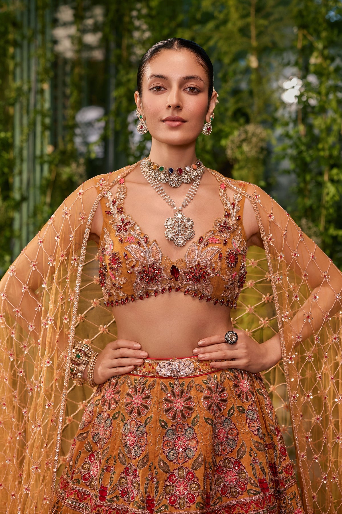 Pakshi Jaal Lehenga Set