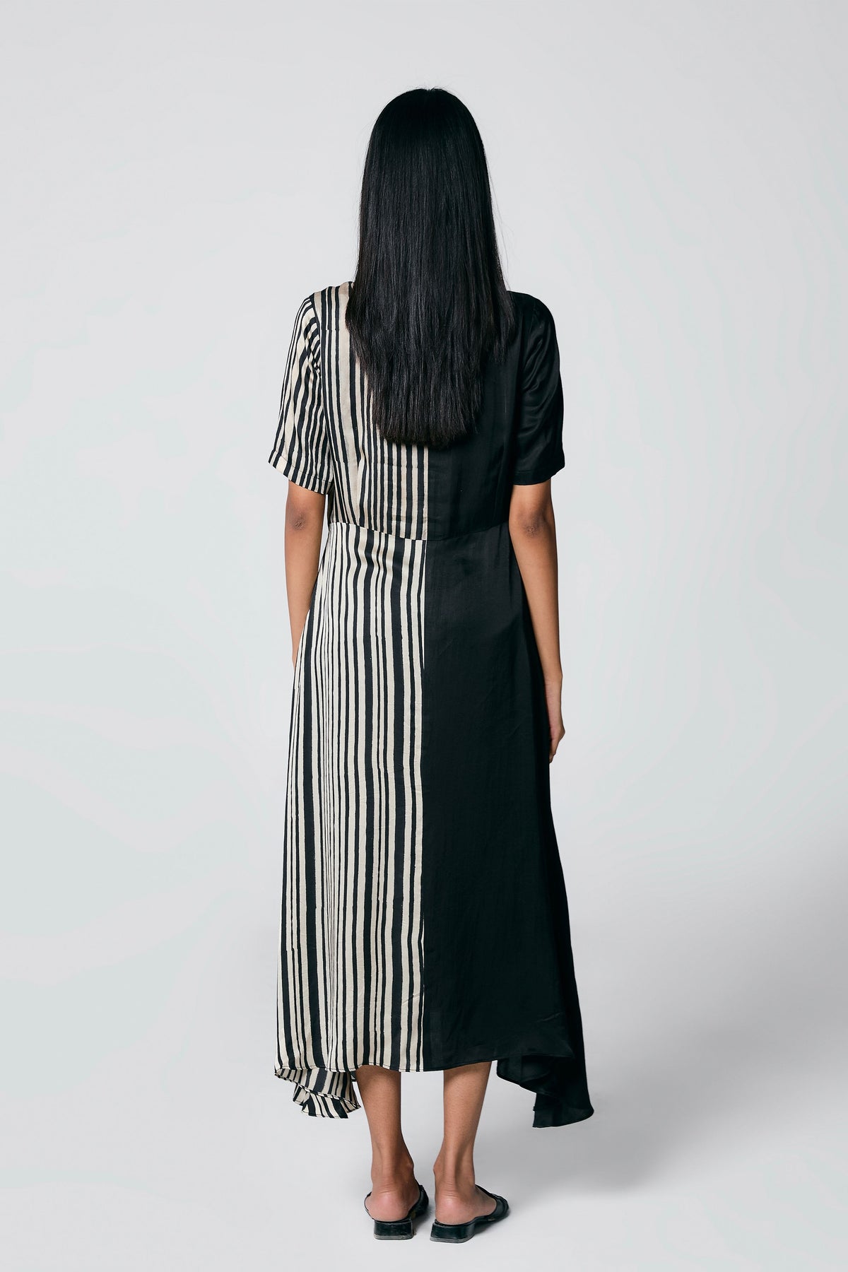 Asymmetric Panel Ajrakh Dress