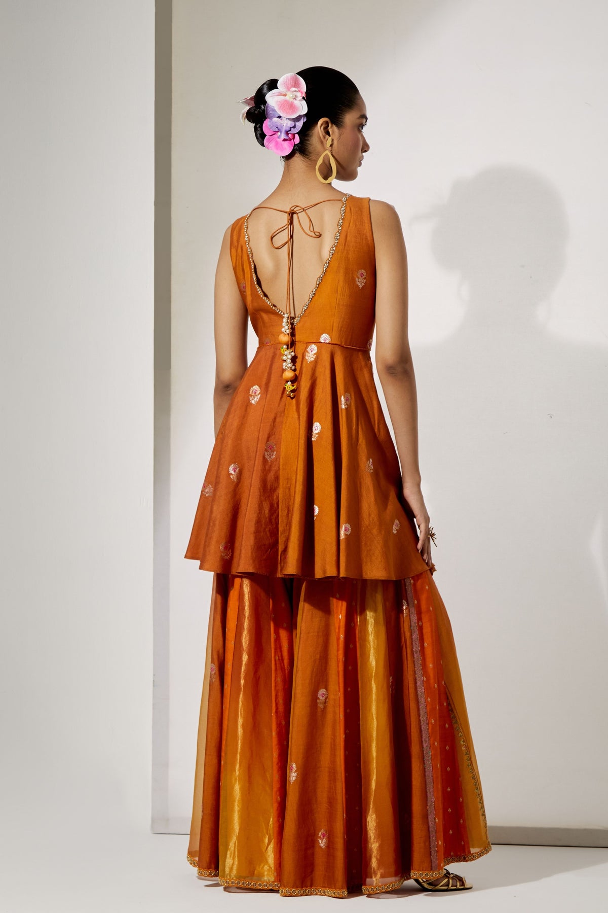 Rust Bloom Sharara Set