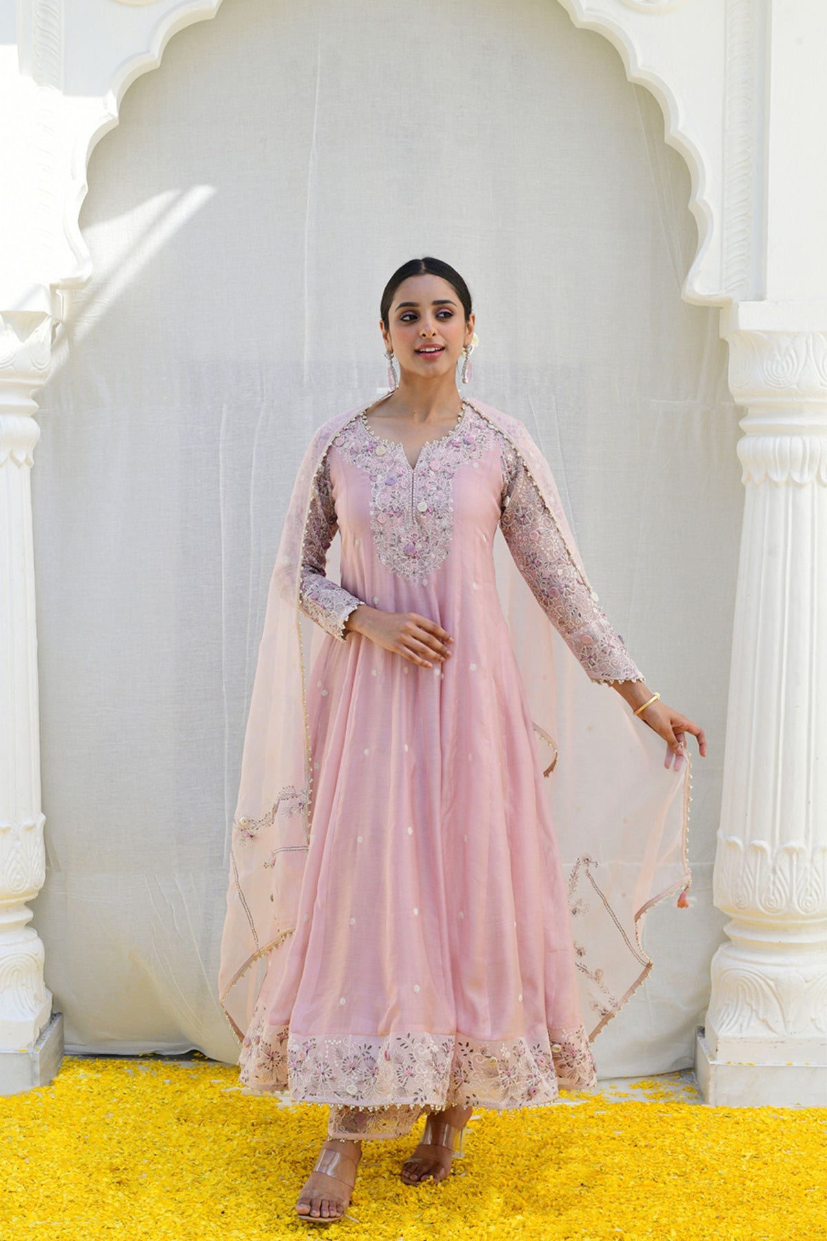 Pink Reef Anarkali set