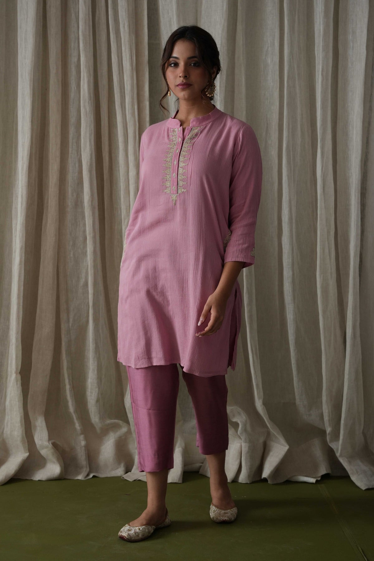 Onion Pink Kurta Set