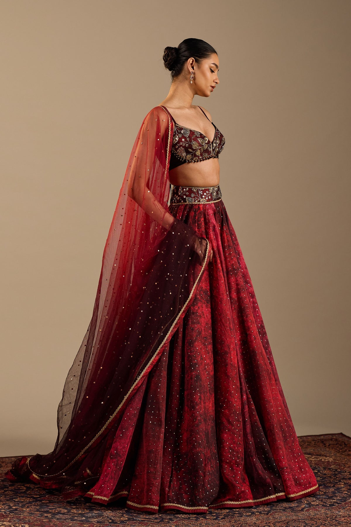 Rosso Lehenga Set