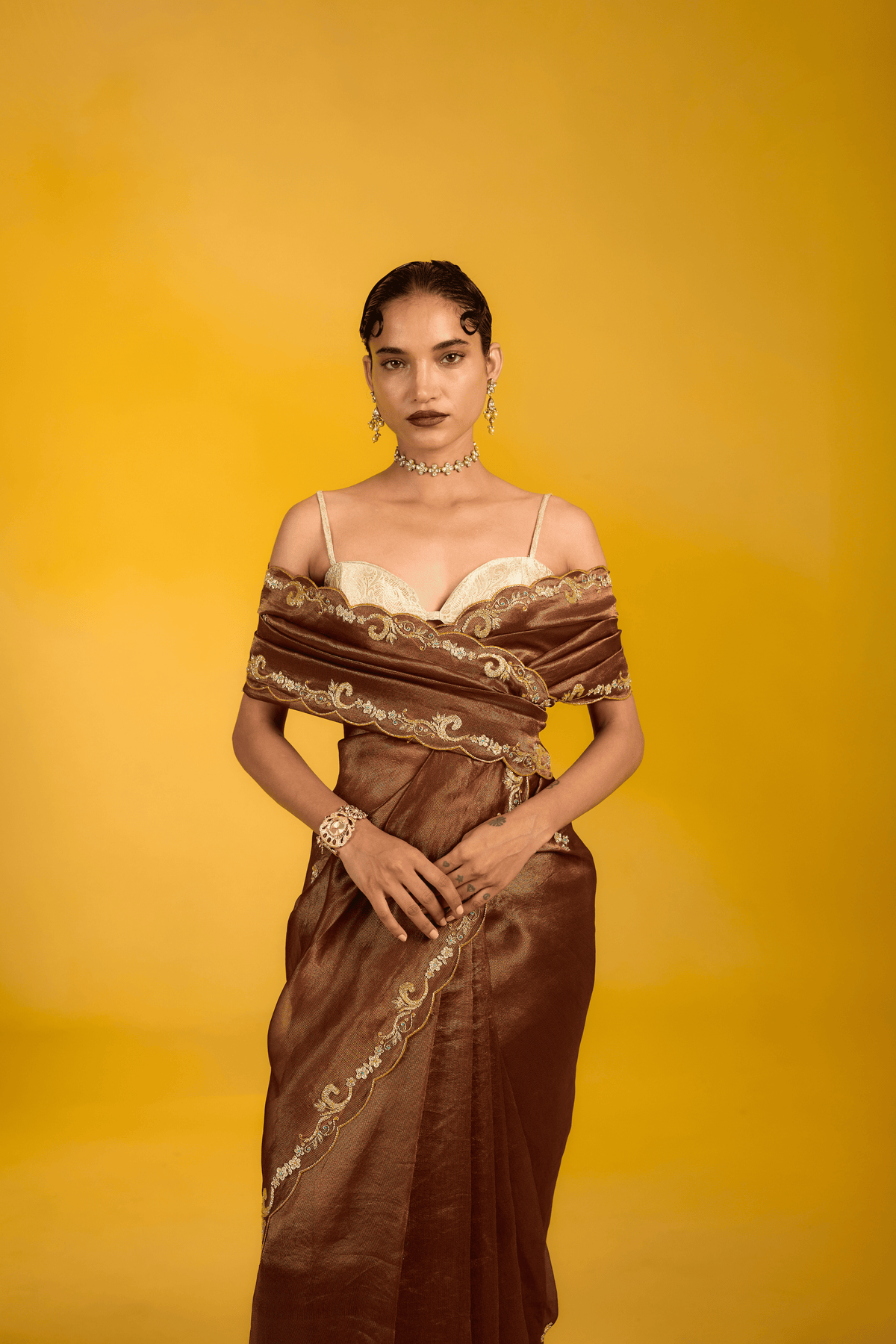 The Maple Espresso Saree