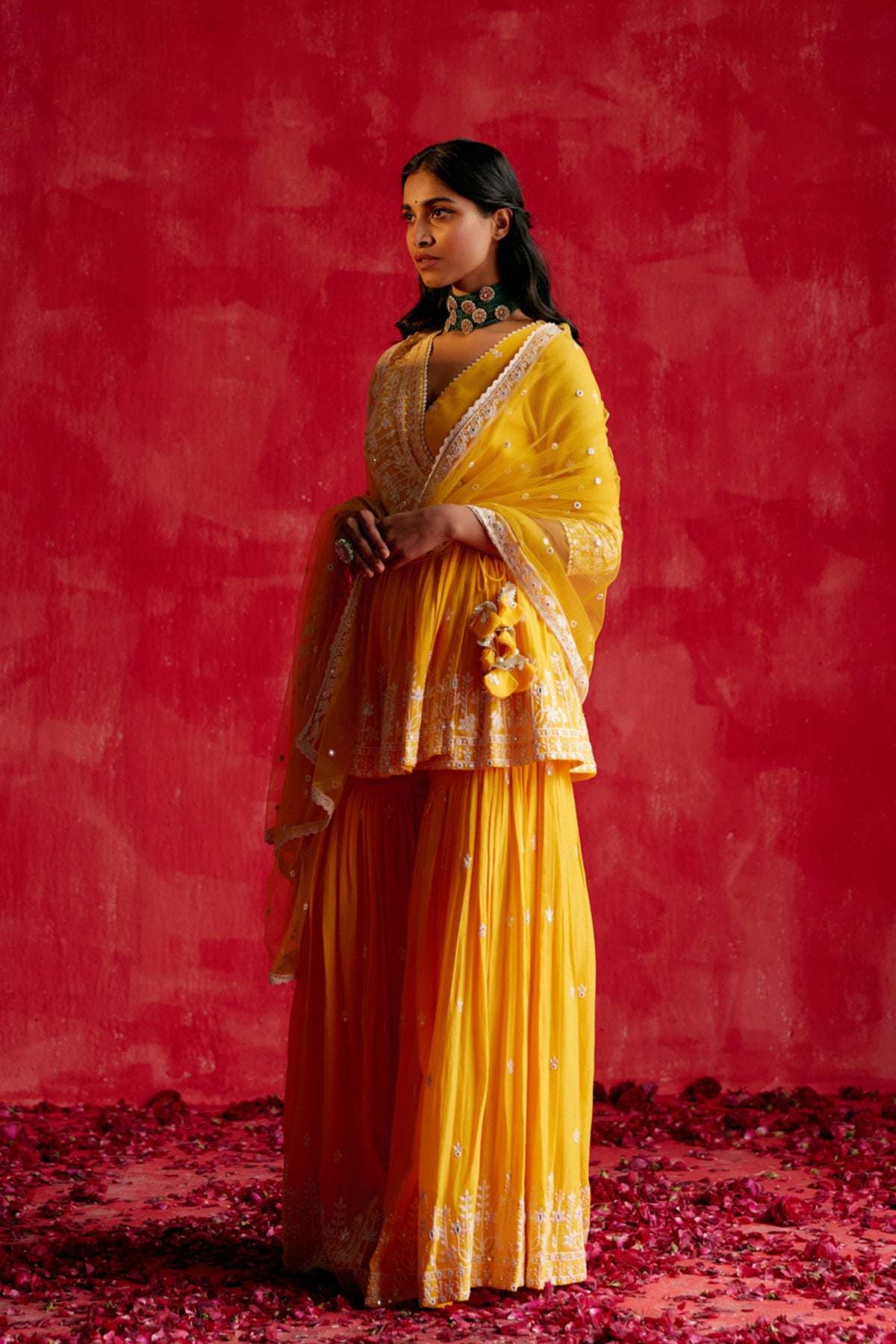 Mango Lotus Sharara Set