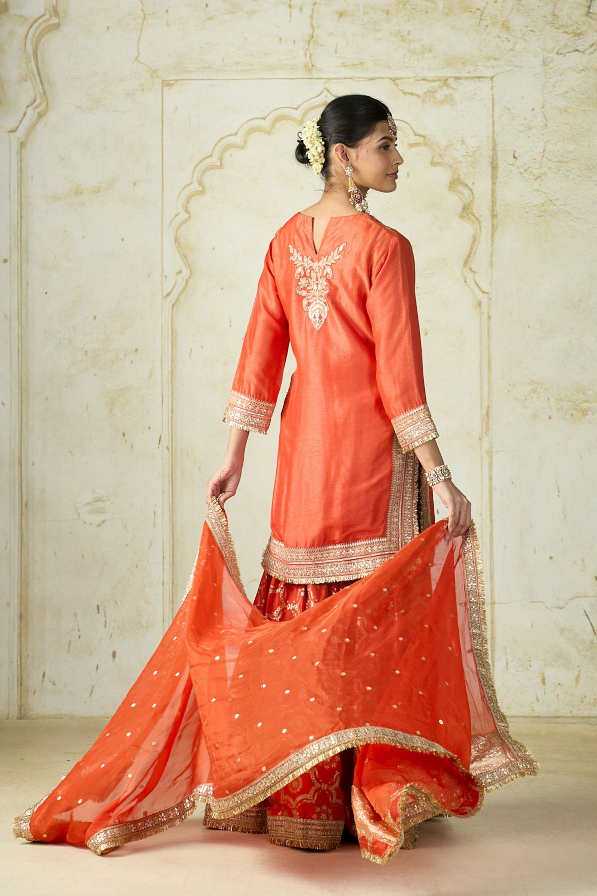 Orange Ameena Sharara Set