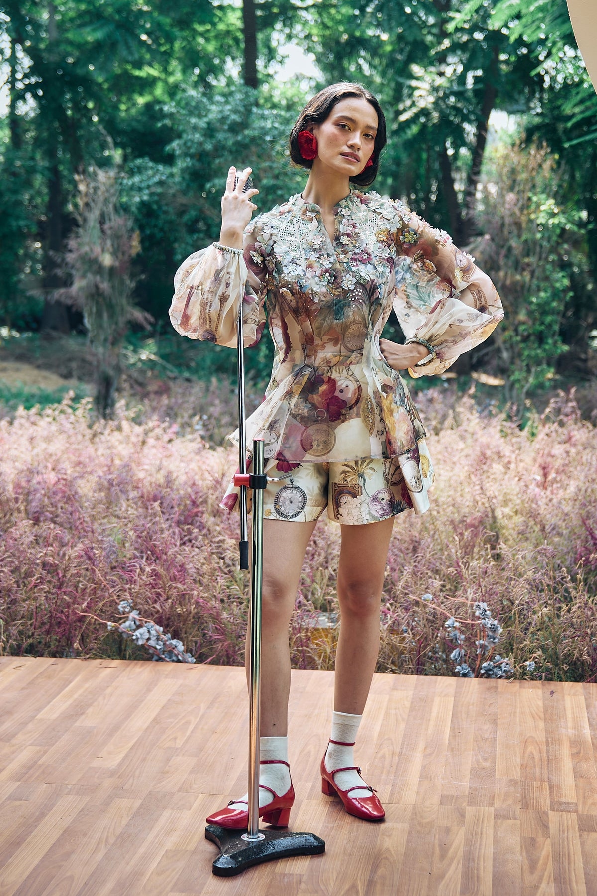Antiquity Sheer Top and  Mini Skorts
