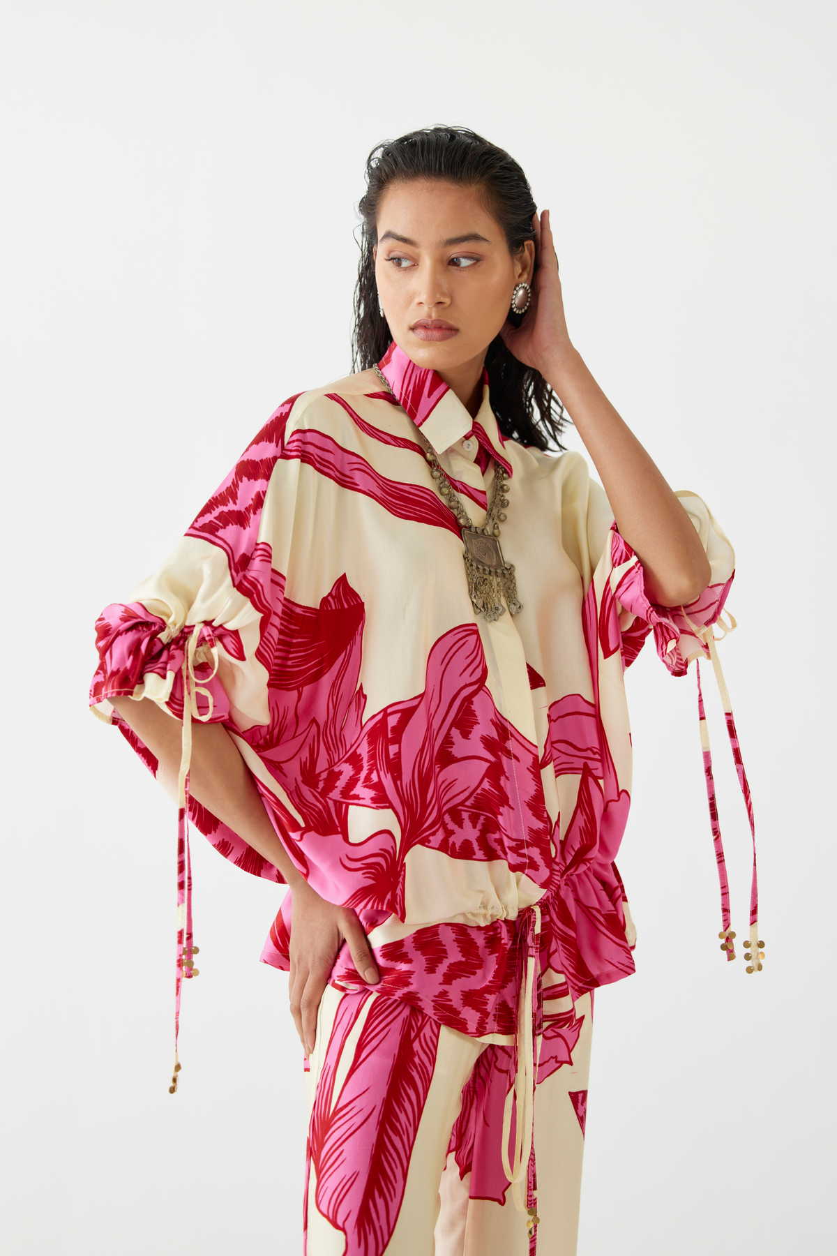 Pink  Aphrodite Drawstring Shirt &amp; Pants