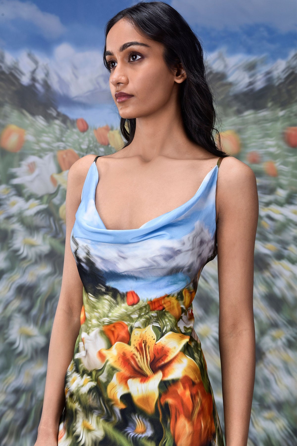 Garden Print Maxi Dress